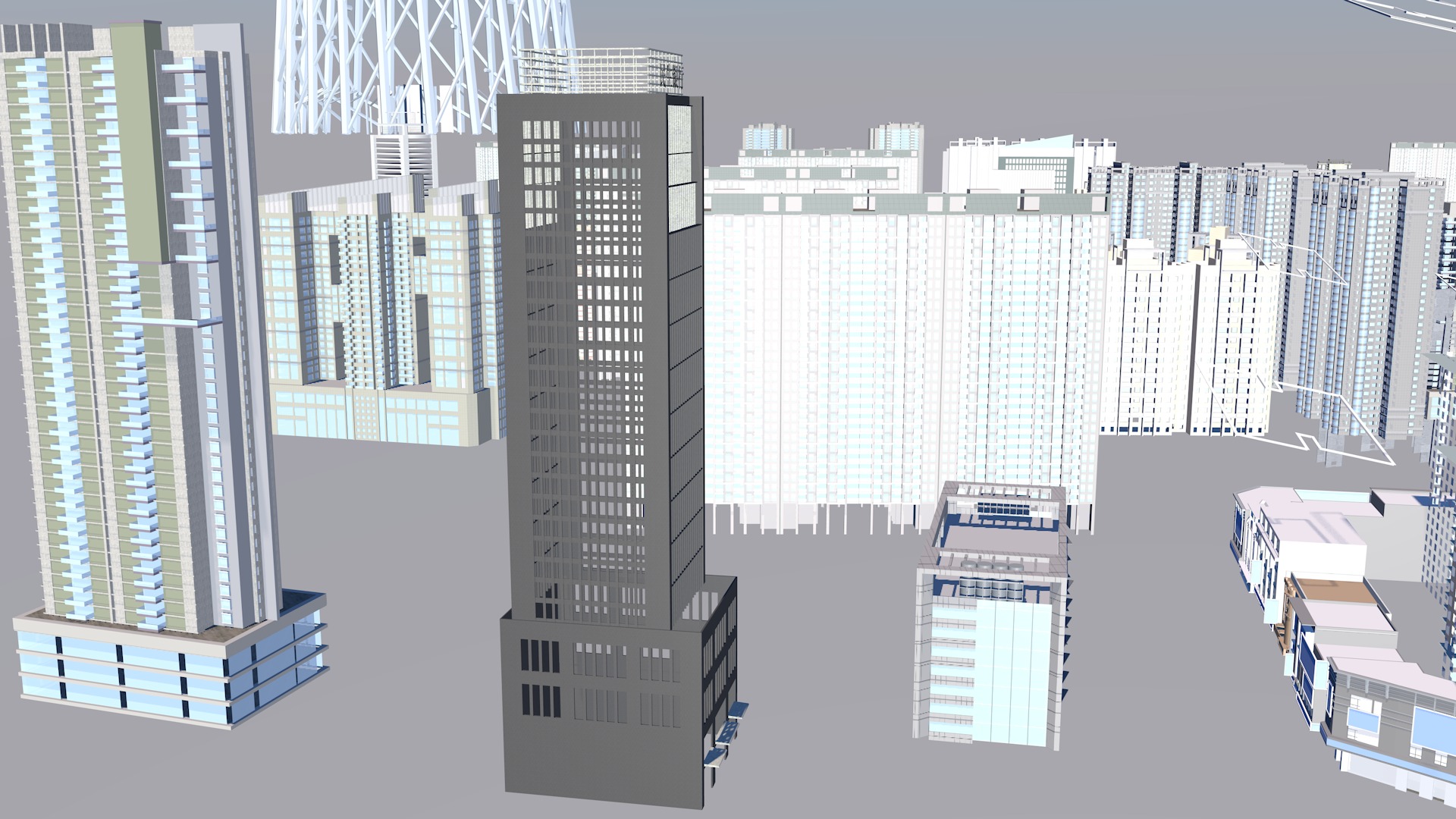 Modern office building Guangzhou Tower small Manwaist office 3D model_20