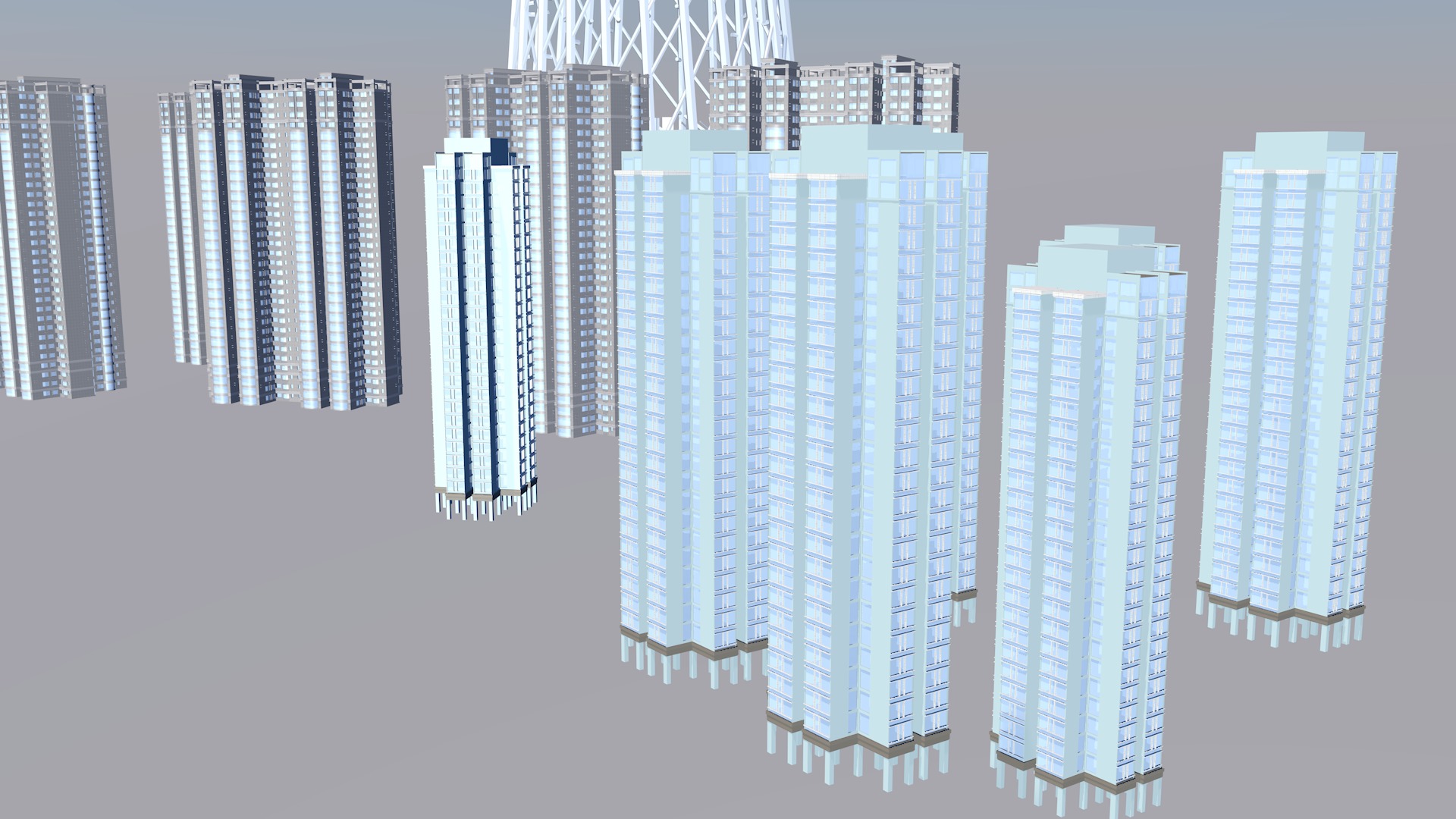 Modern office building Guangzhou Tower small Manwaist office 3D model_8