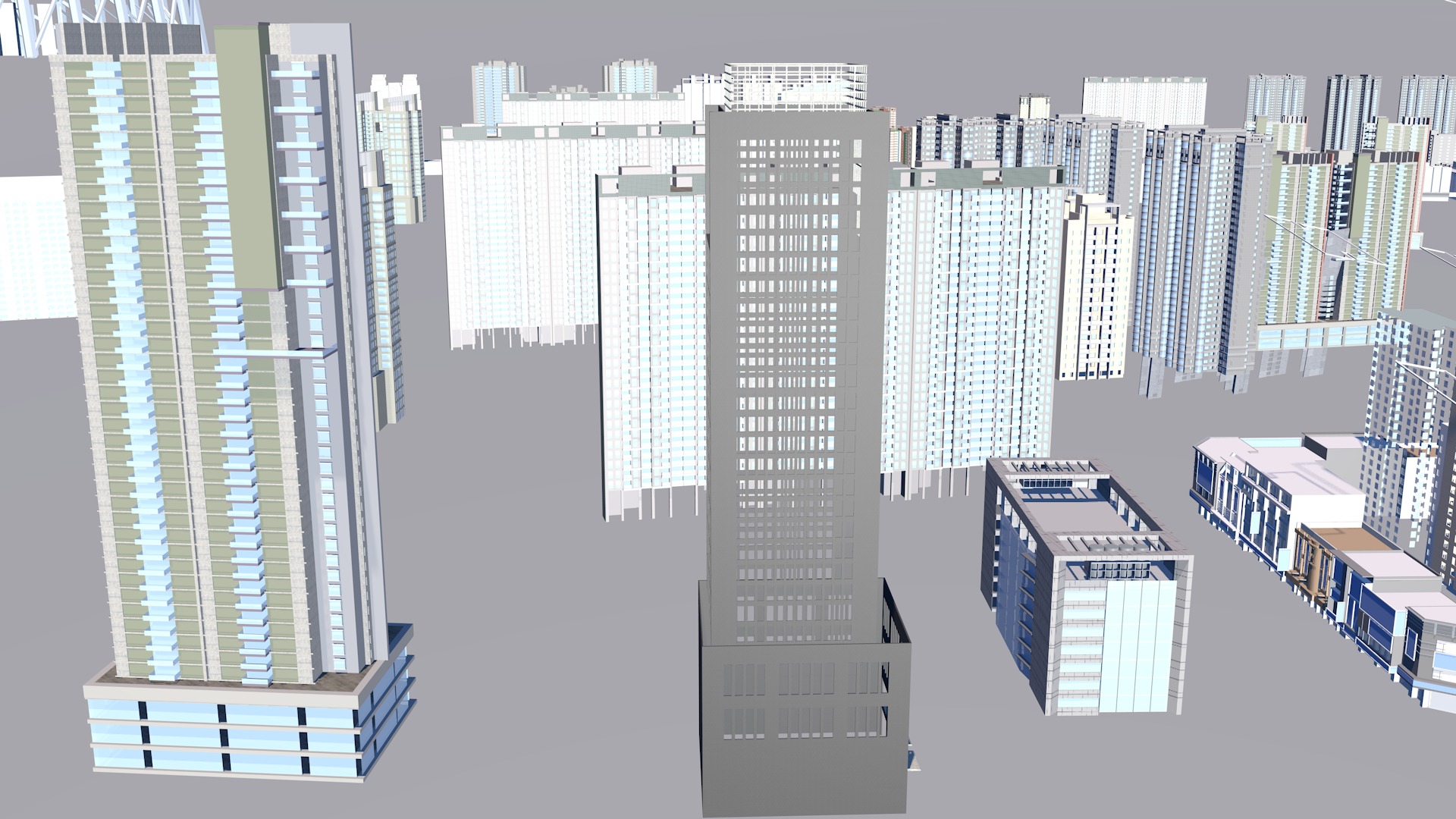 Modern office building Guangzhou Tower small Manwaist office 3D model_22