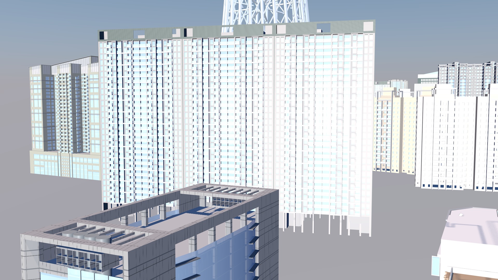 Modern office building Guangzhou Tower small Manwaist office 3D model_21