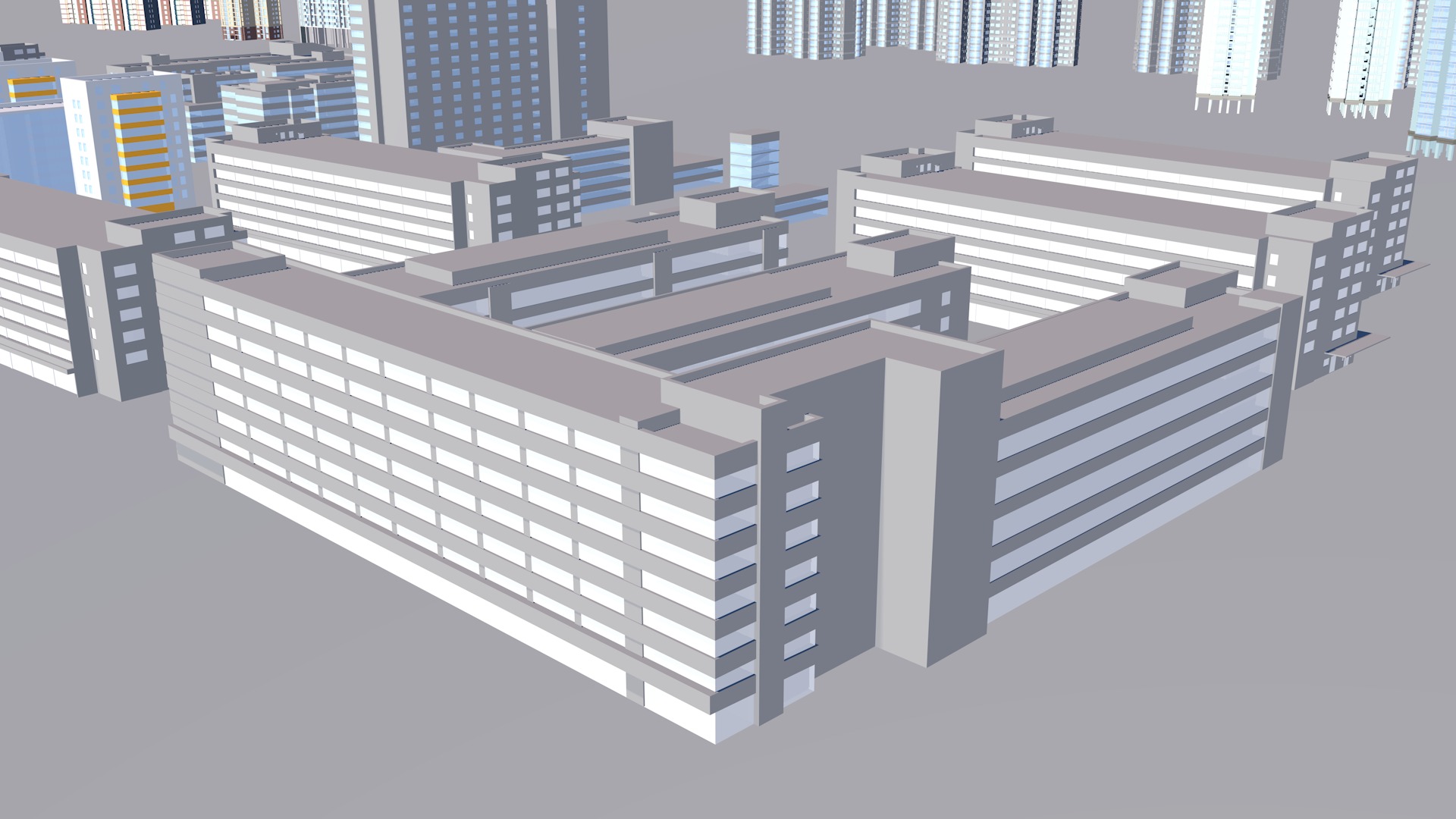 Modern office building Guangzhou Tower small Manwaist office 3D model_4