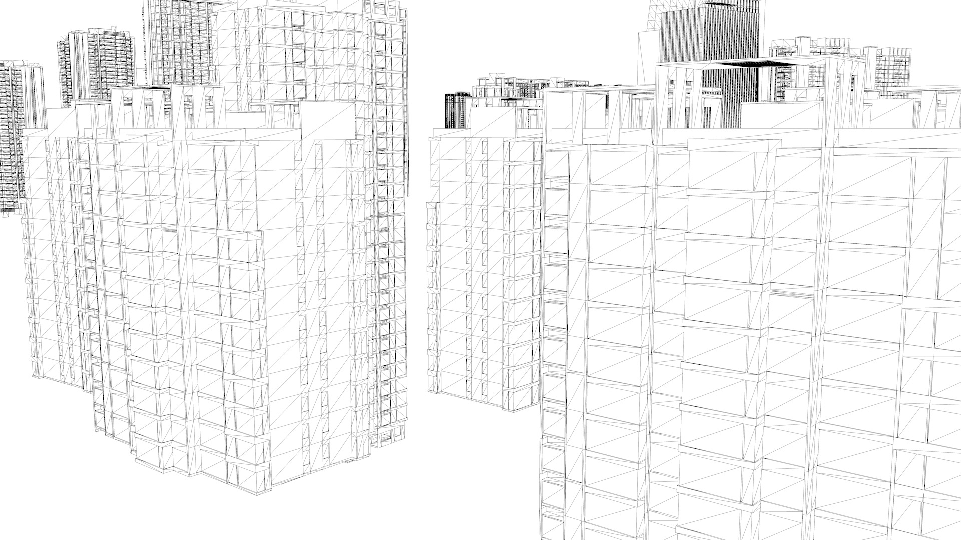 Modern office building Guangzhou Tower small Manwaist office 3D model_30