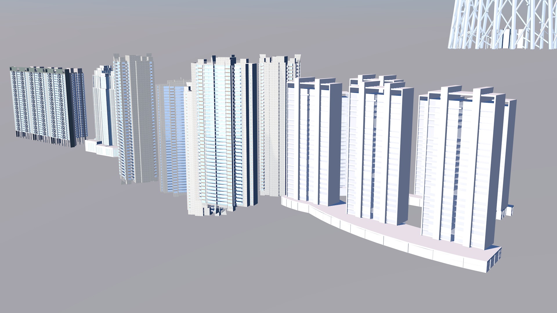 Modern office building Guangzhou Tower small Manwaist office 3D model_7
