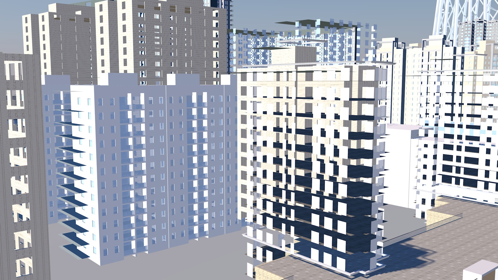 Modern office building Guangzhou Tower small Manwaist office 3D model_16