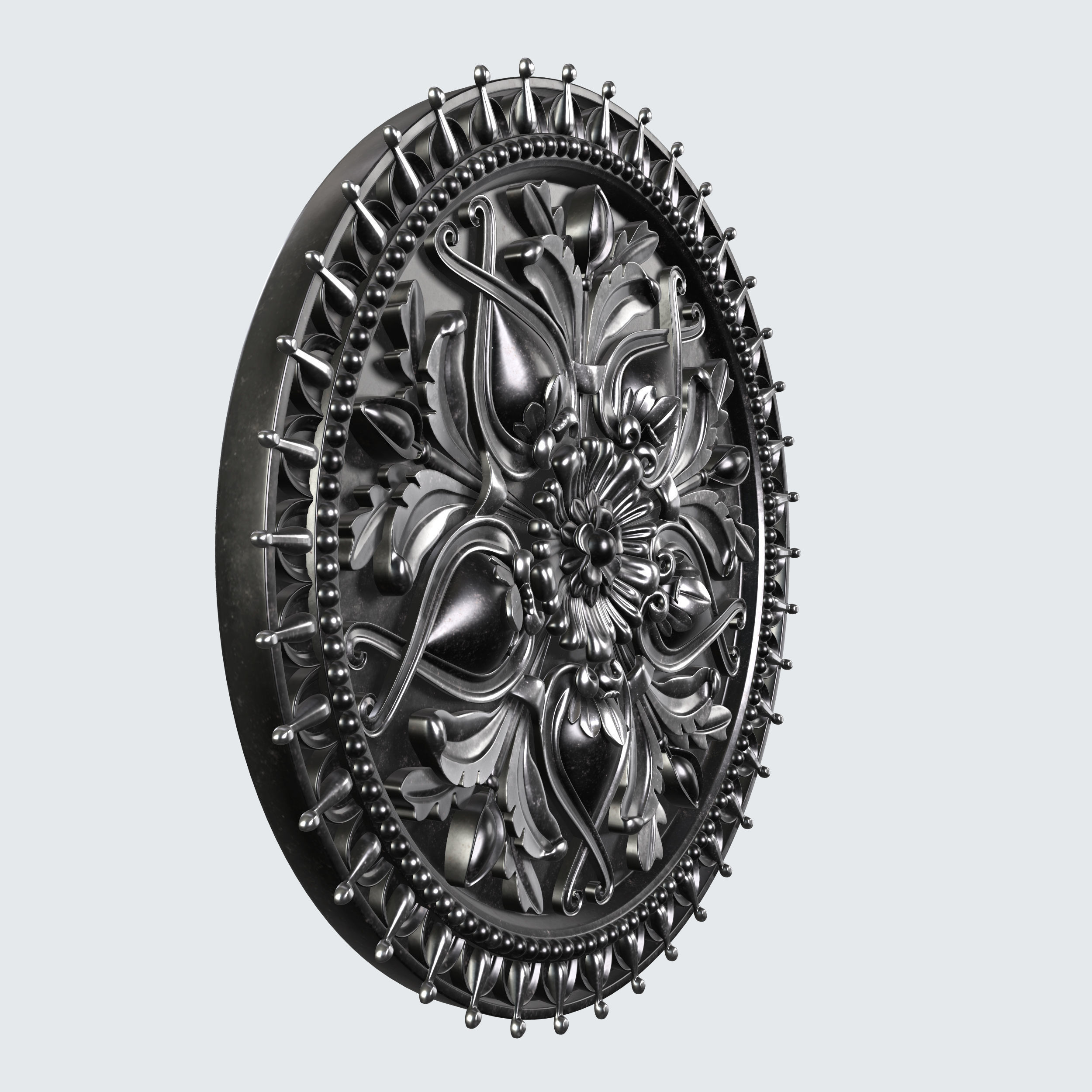 Architectural ornament in a circle 3D model_8