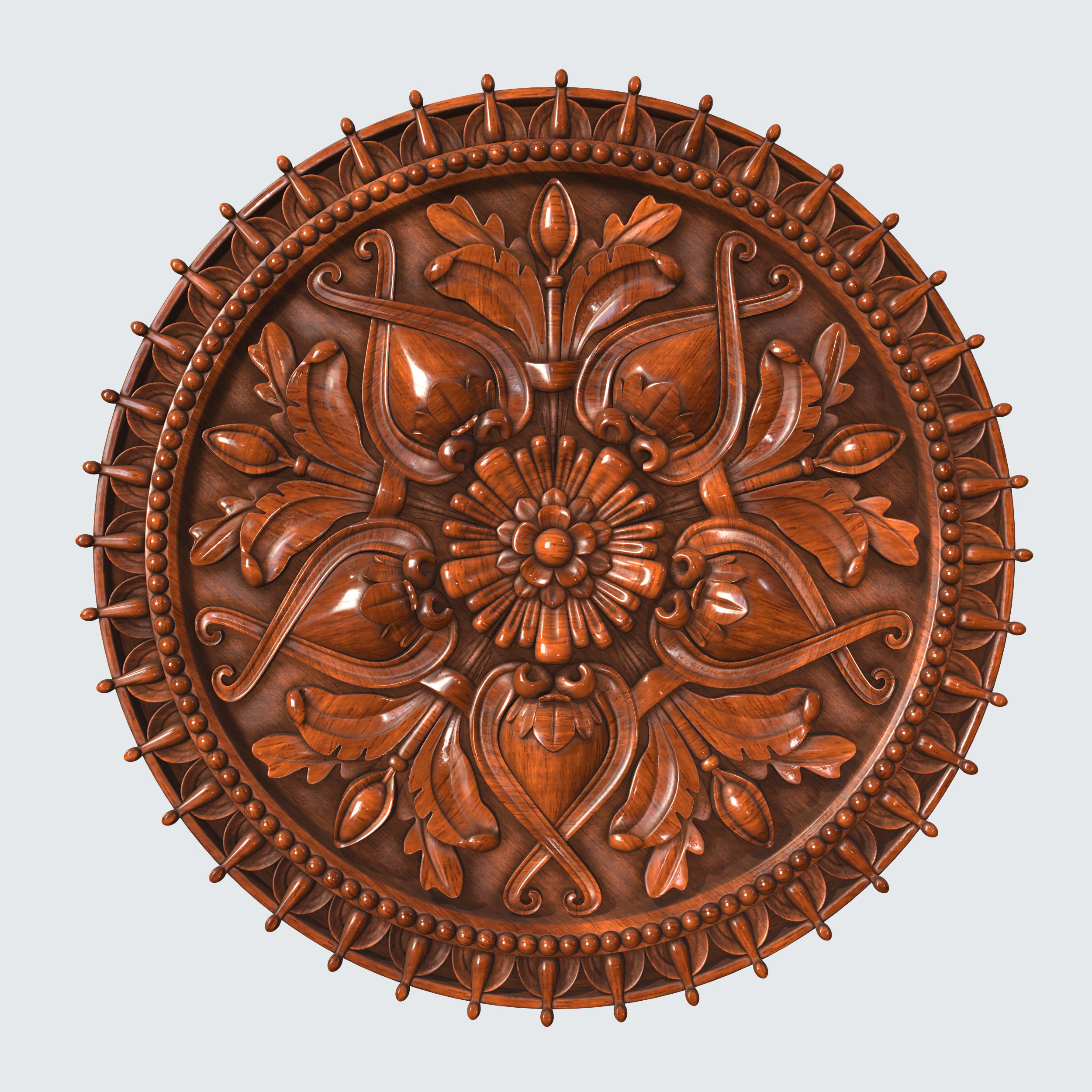Architectural ornament in a circle 3D model_4