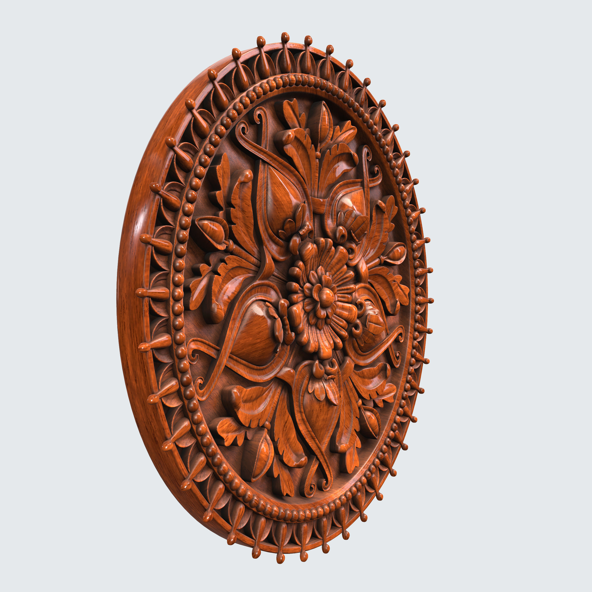 Architectural ornament in a circle 3D model_5