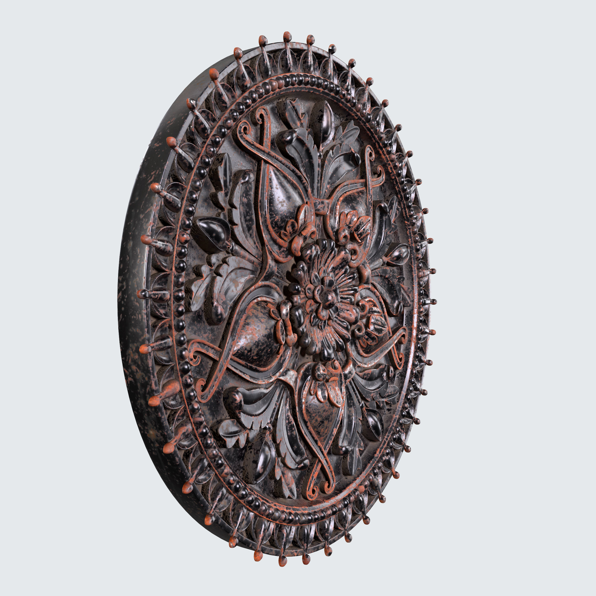 Architectural ornament in a circle 3D model_11