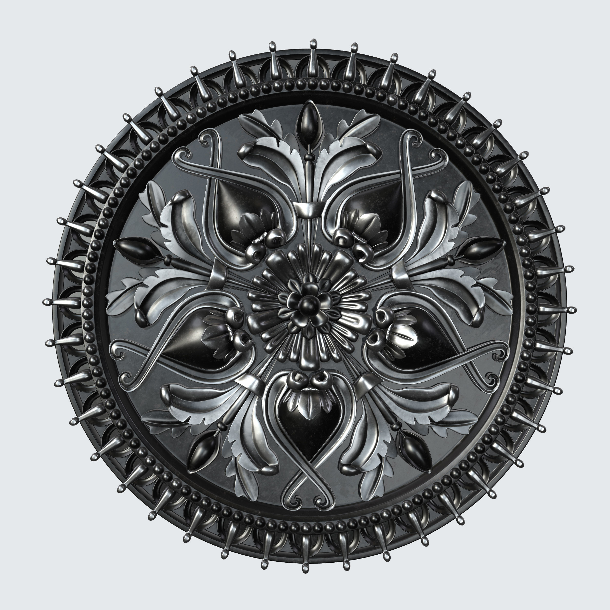 Architectural ornament in a circle 3D model_7