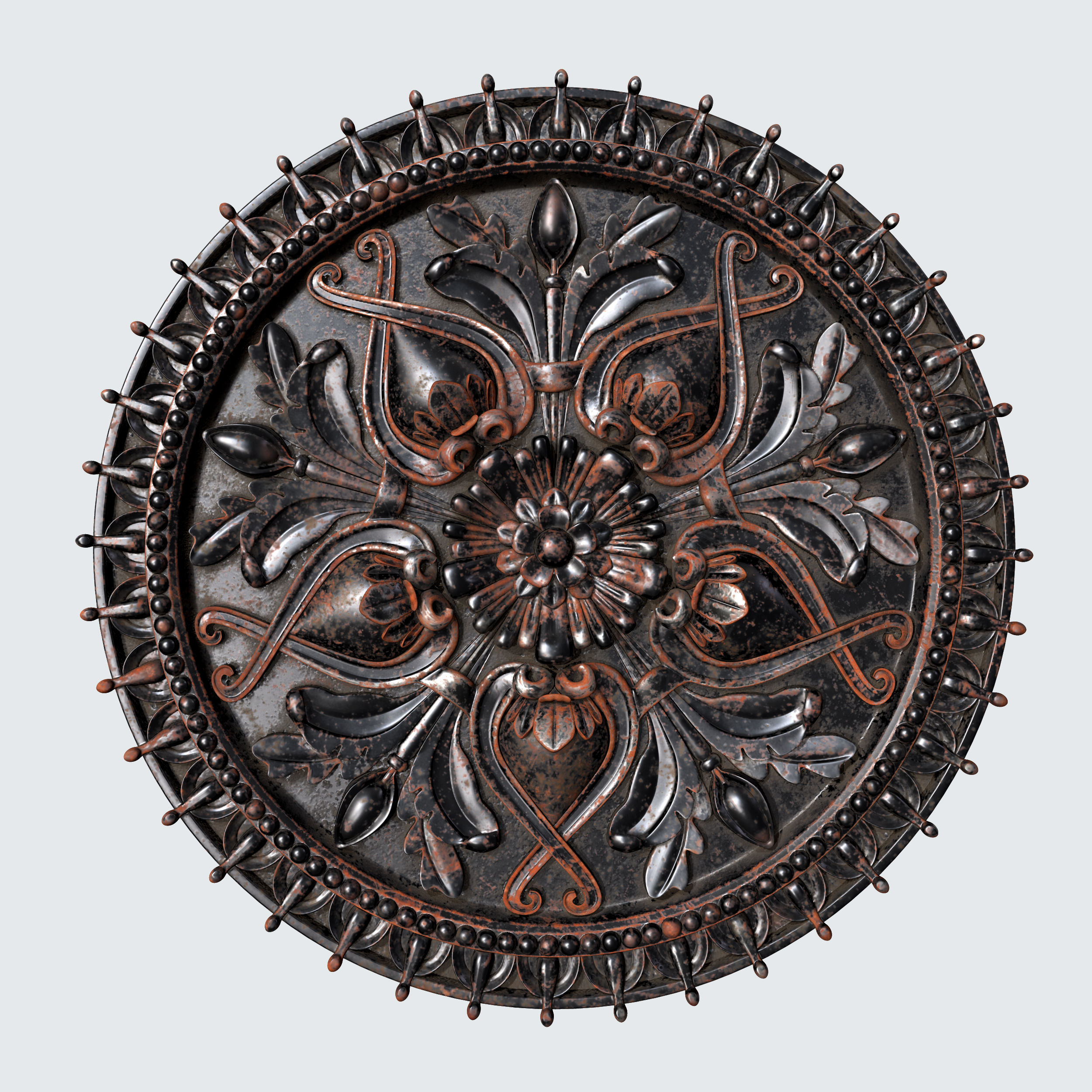Architectural ornament in a circle 3D model_10