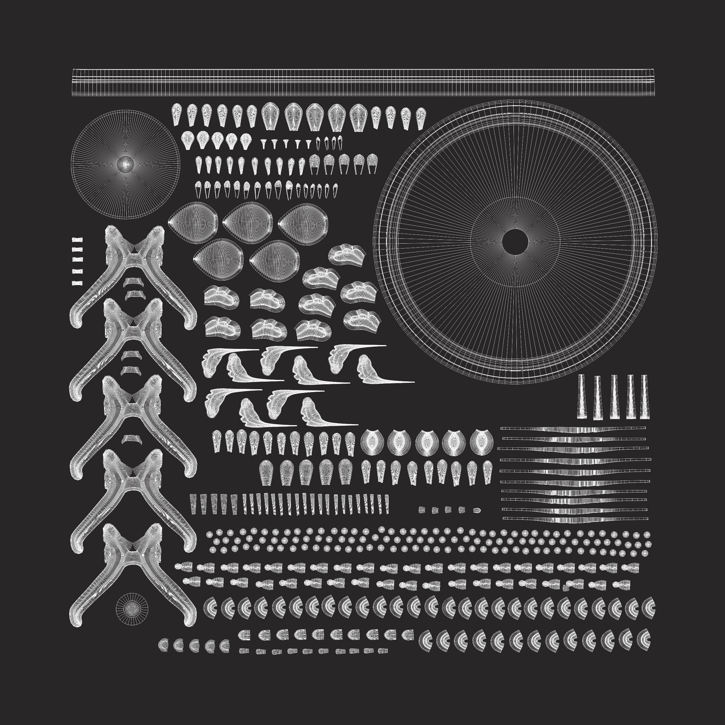 Architectural ornament in a circle 3D model_14