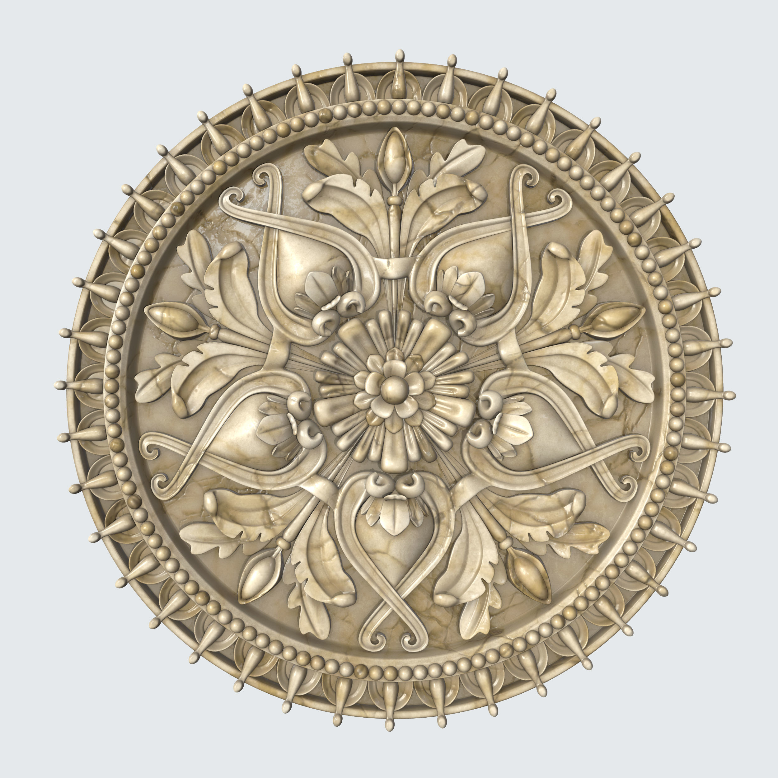 Architectural ornament in a circle 3D model_1
