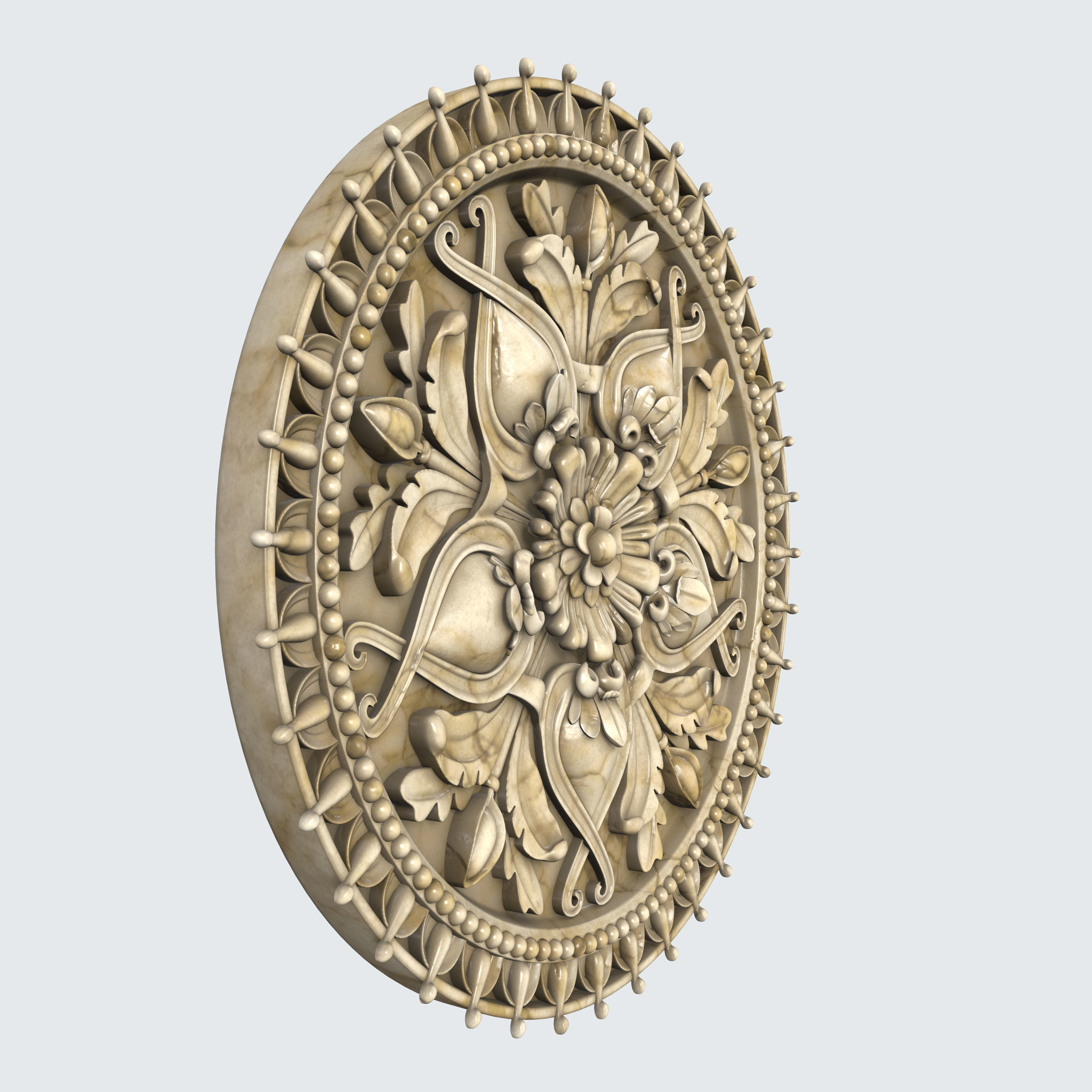 Architectural ornament in a circle 3D model_2