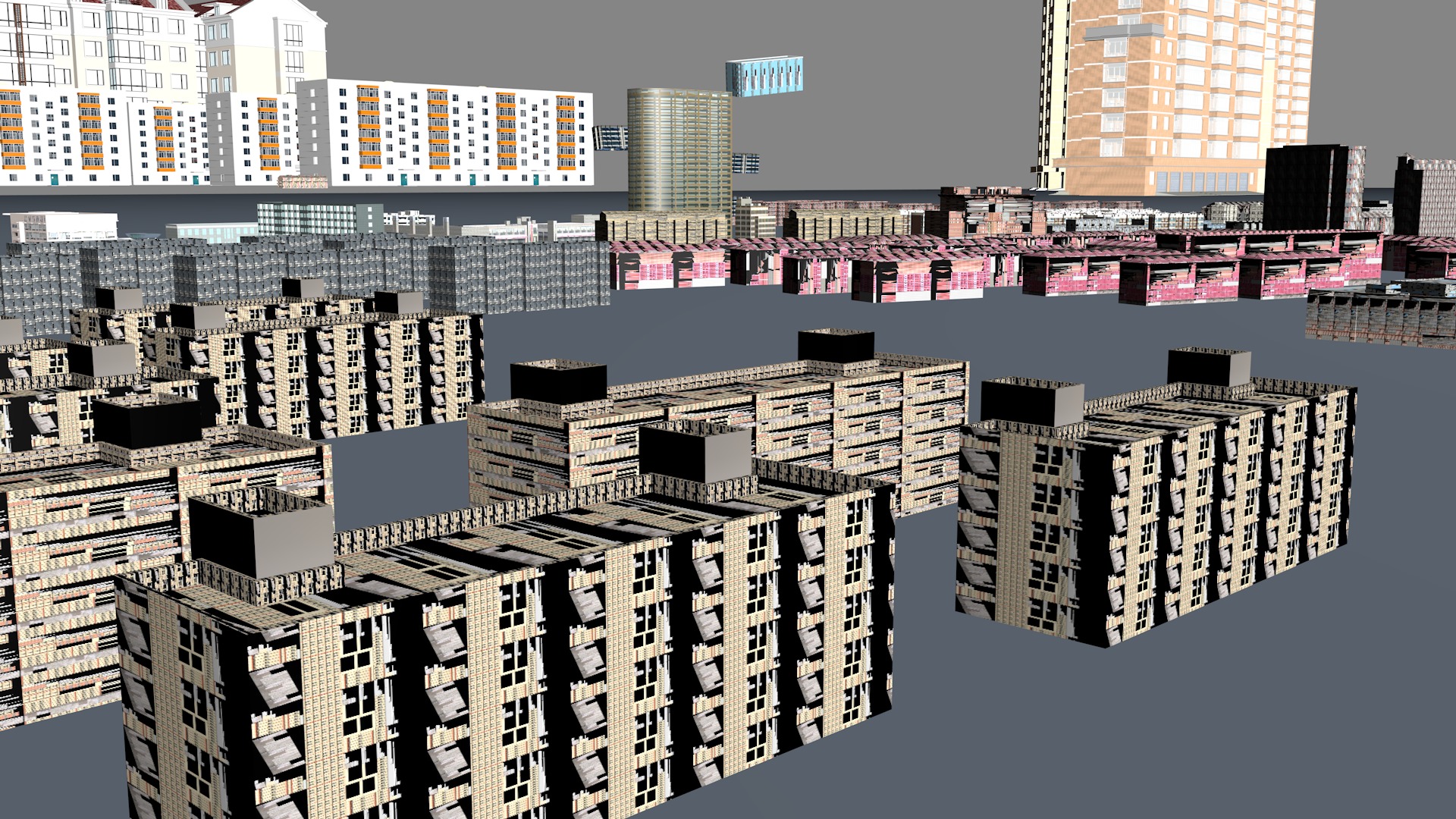 Modern birdseye view of urban planning Urban buildings office 3D model_18