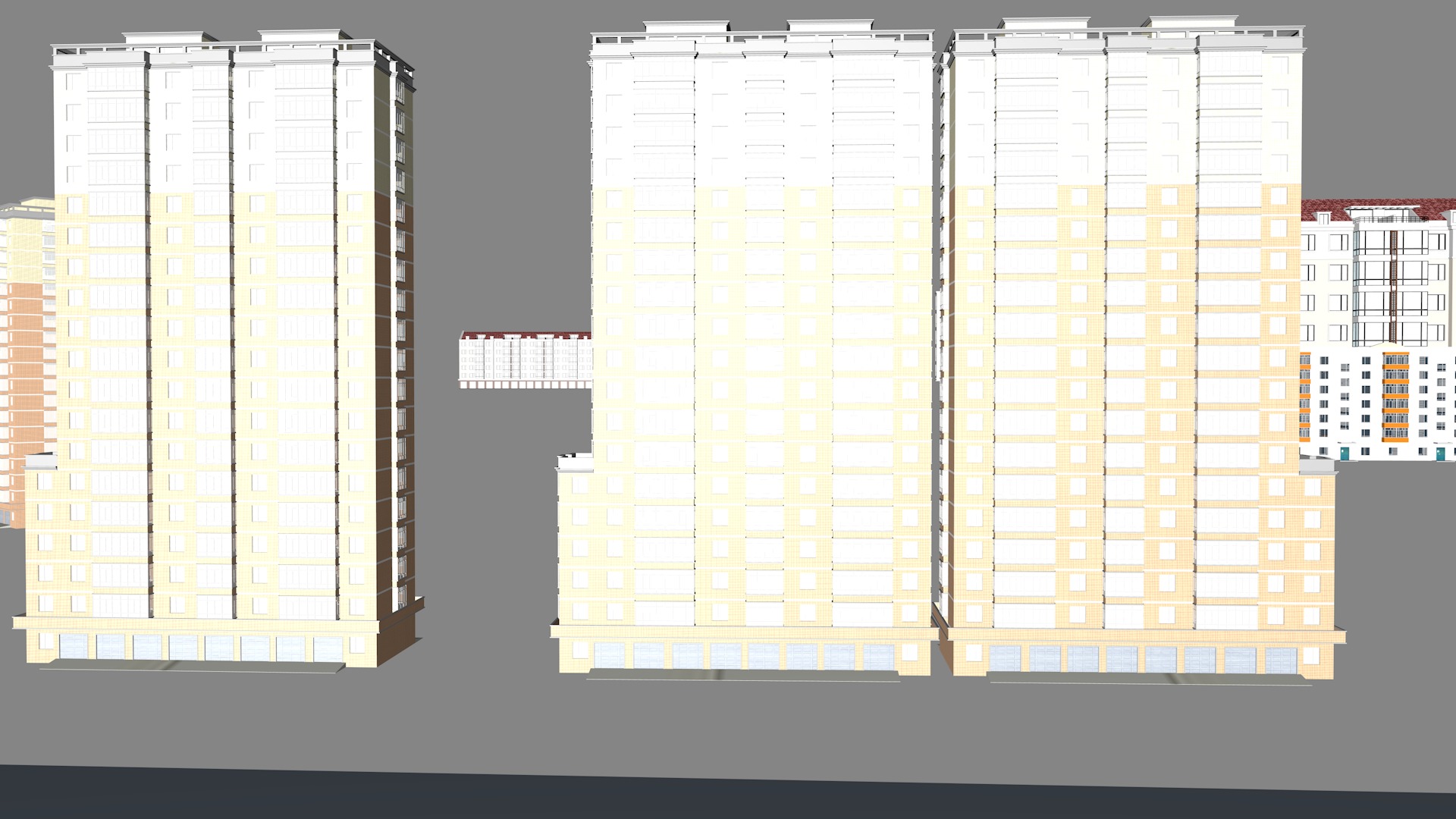 Modern birdseye view of urban planning Urban buildings office 3D model_21
