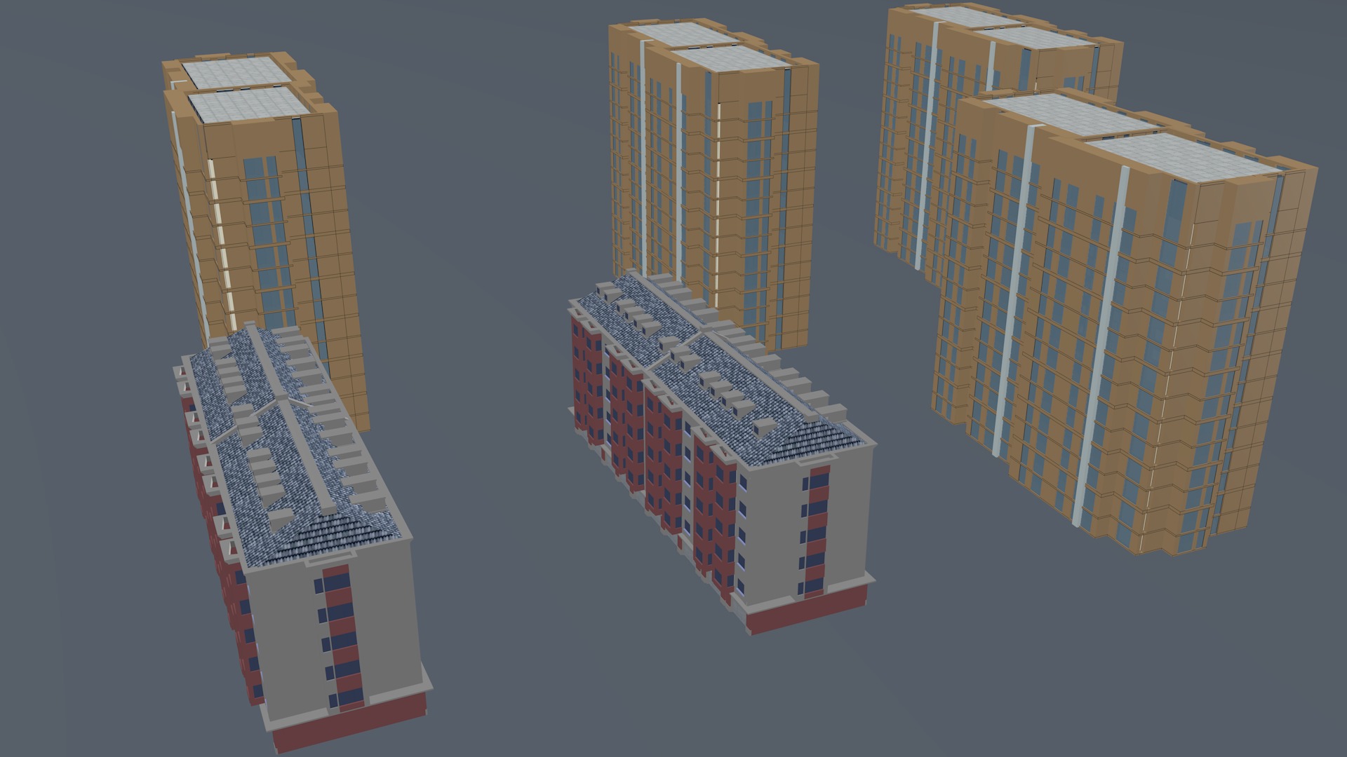 Modern birdseye view of urban planning Urban buildings office 3D model_30