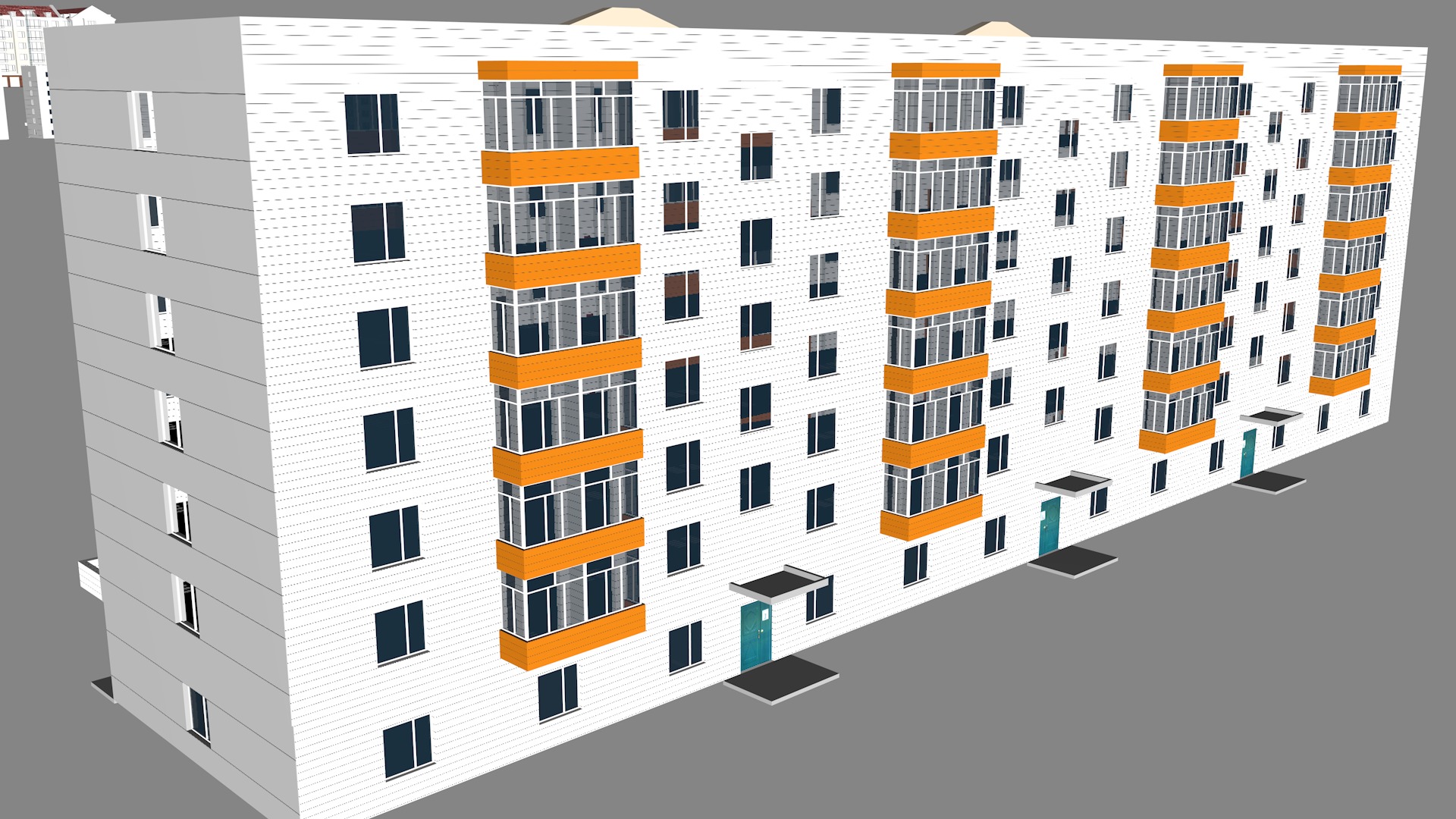 Modern birdseye view of urban planning Urban buildings office 3D model_12