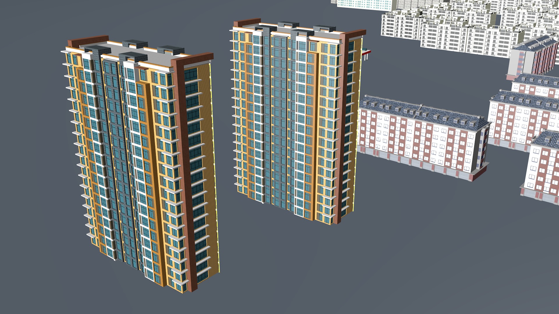 Modern birdseye view of urban planning Urban buildings office 3D model_26