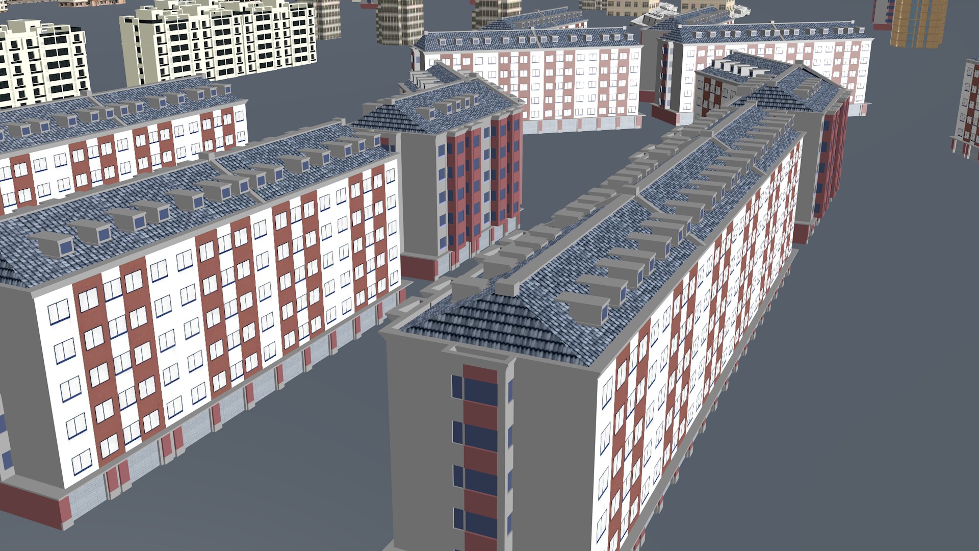Modern birdseye view of urban planning Urban buildings office 3D model_29