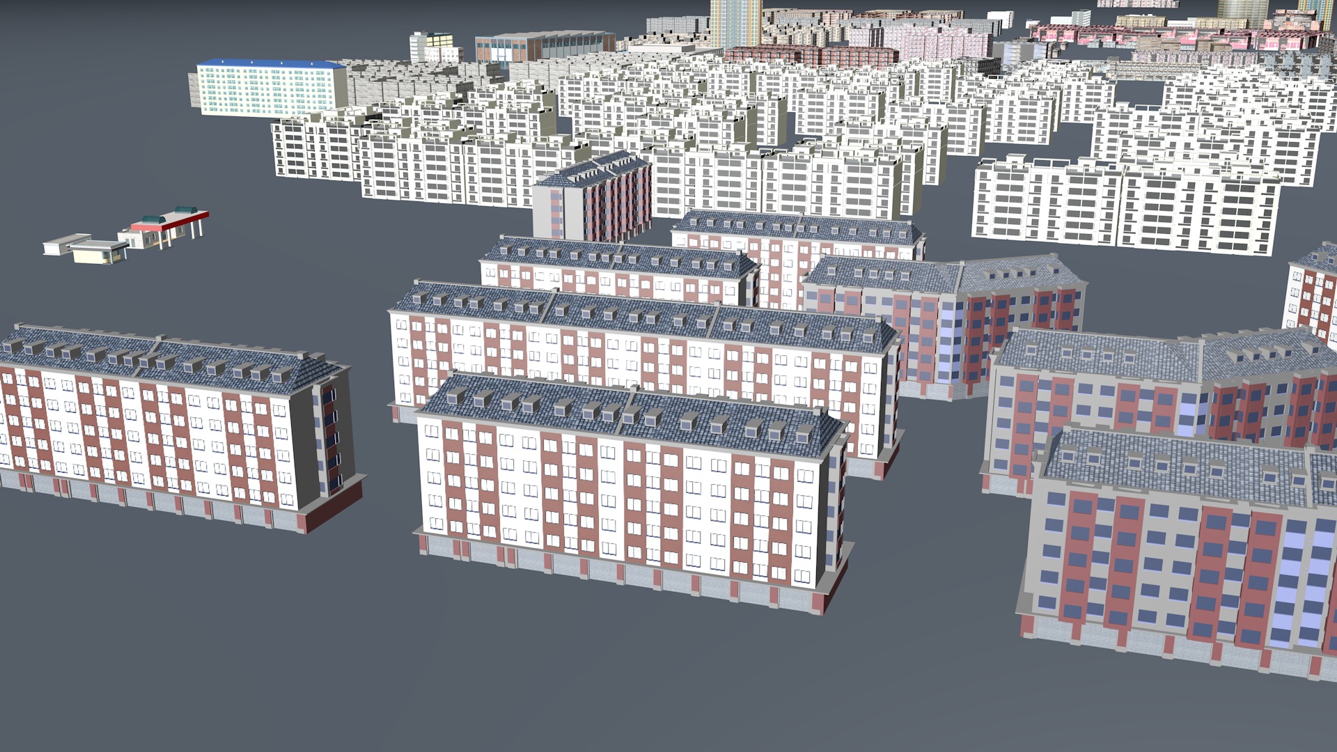 Modern birdseye view of urban planning Urban buildings office 3D model_27