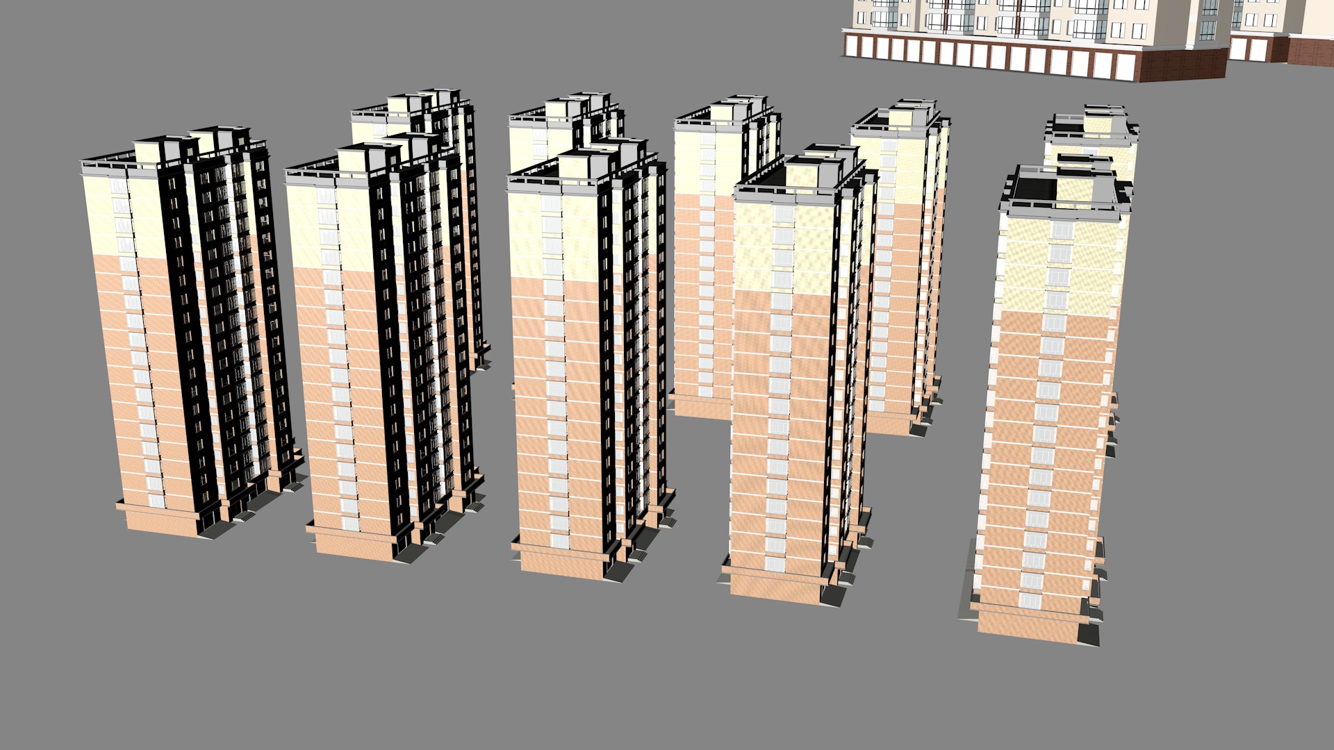 Modern birdseye view of urban planning Urban buildings office 3D model_24