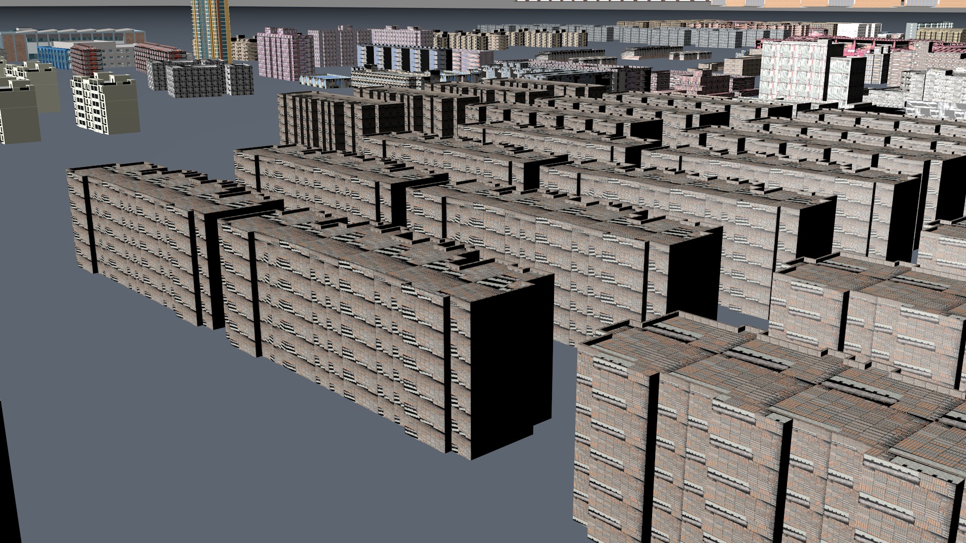 Modern birdseye view of urban planning Urban buildings office 3D model_2