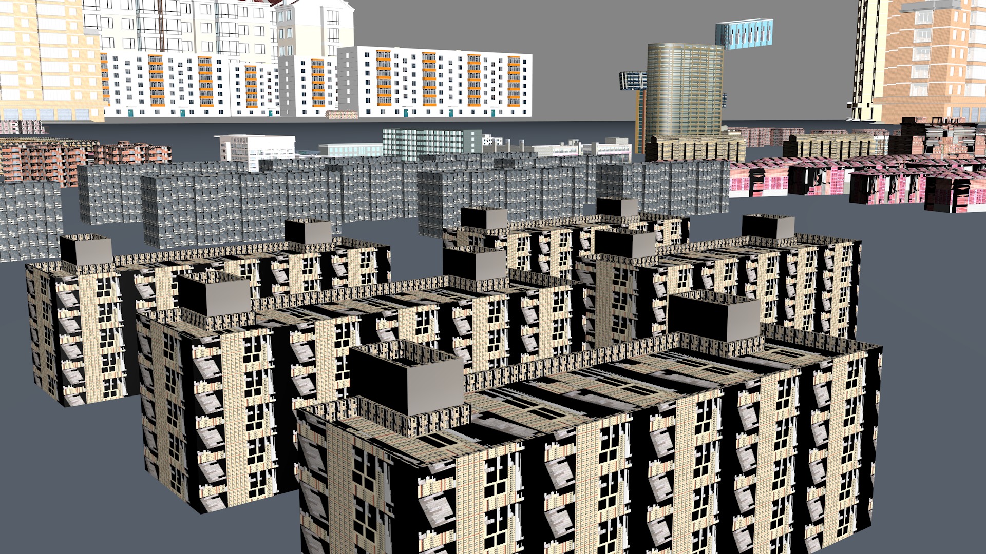 Modern birdseye view of urban planning Urban buildings office 3D model_19