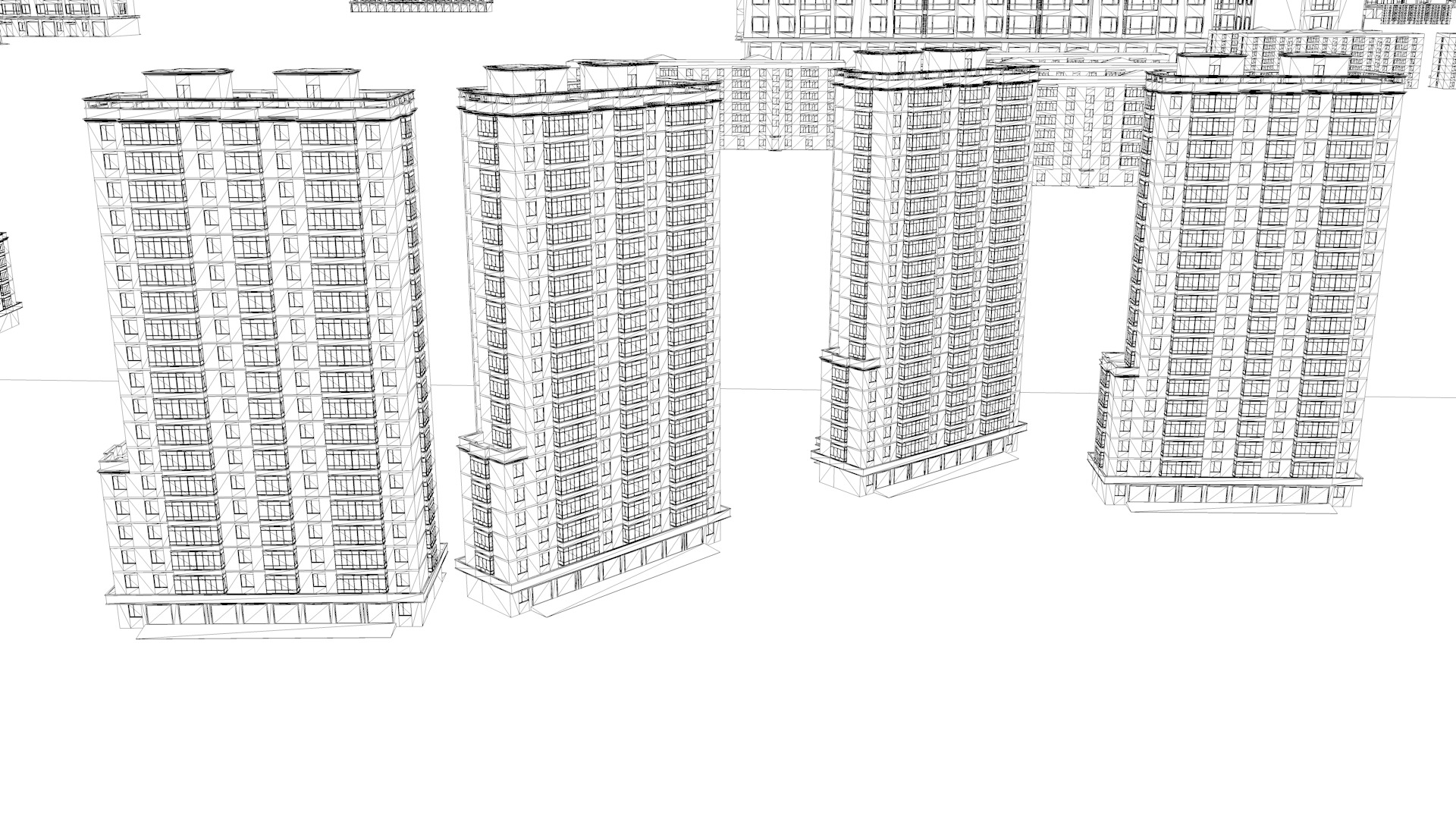Modern birdseye view of urban planning Urban buildings office 3D model_9