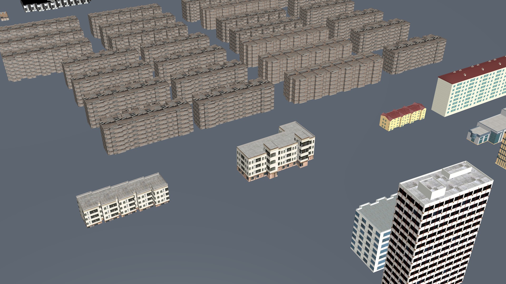 Modern birdseye view of urban planning Urban buildings office 3D model_31