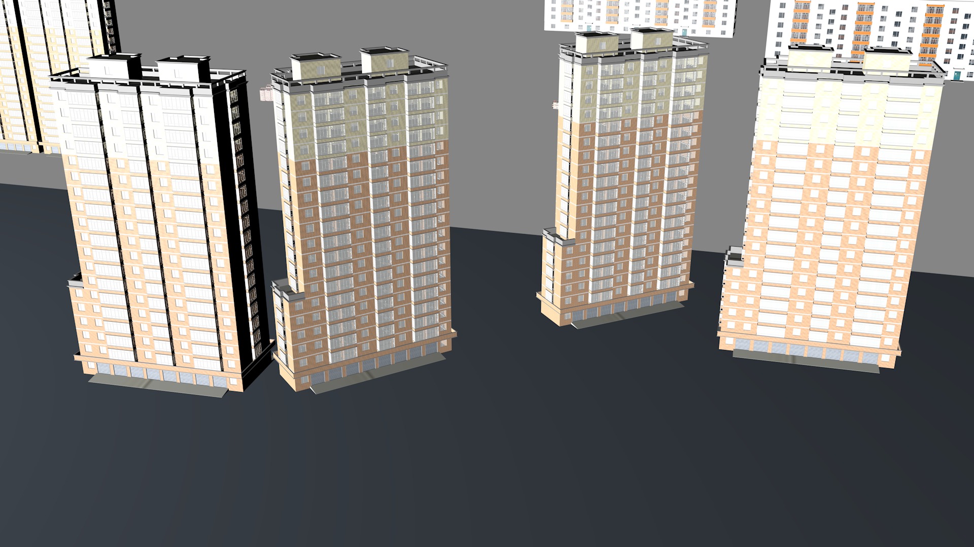 Modern birdseye view of urban planning Urban buildings office 3D model_7