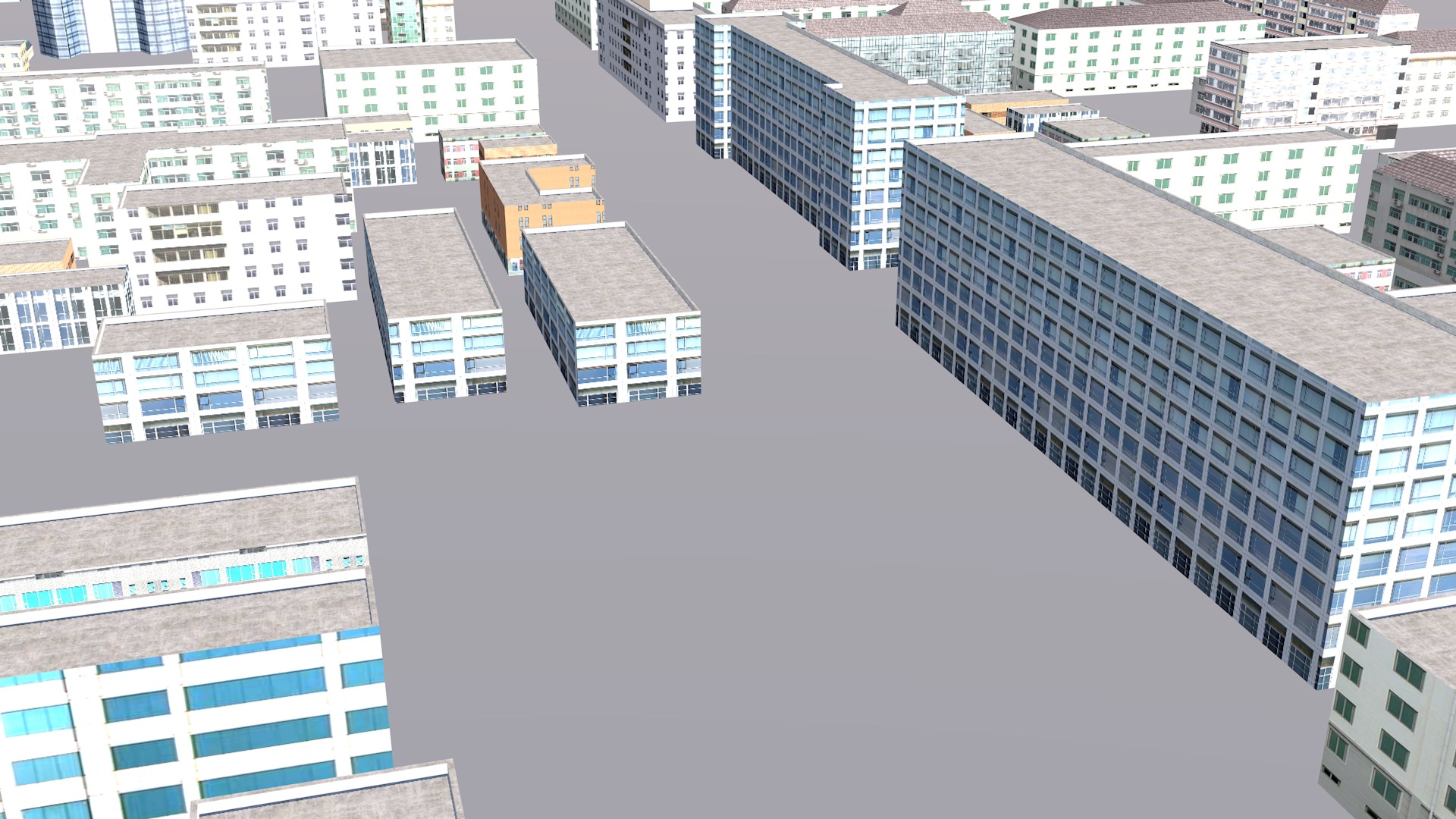 Modern birdseye view of urban planning Urban buildings office 3D model_6