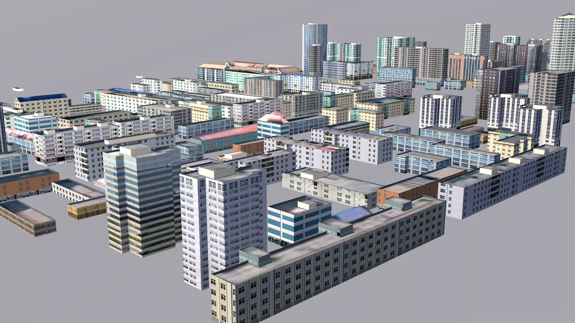 Modern birdseye view of urban planning Urban buildings office 3D model_0