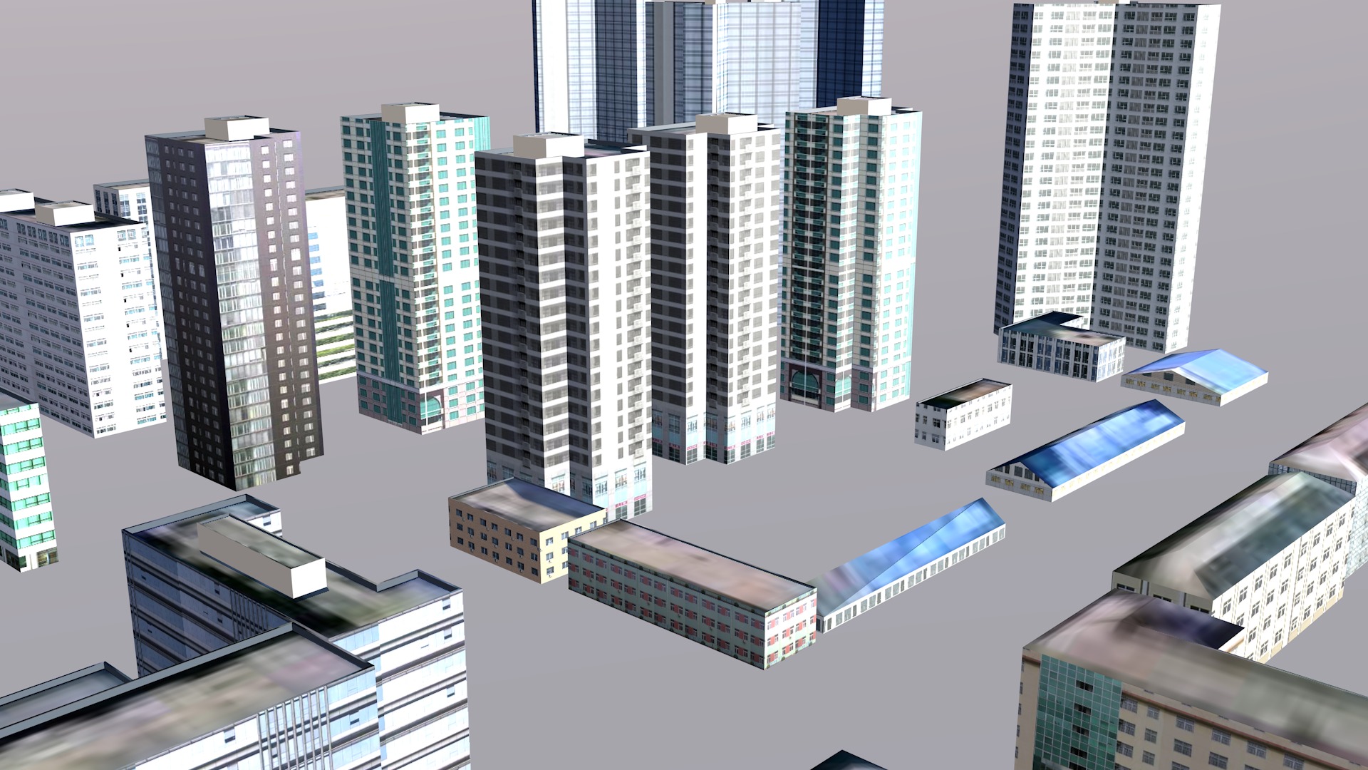 Modern birdseye view of urban planning Urban buildings office 3D model_9