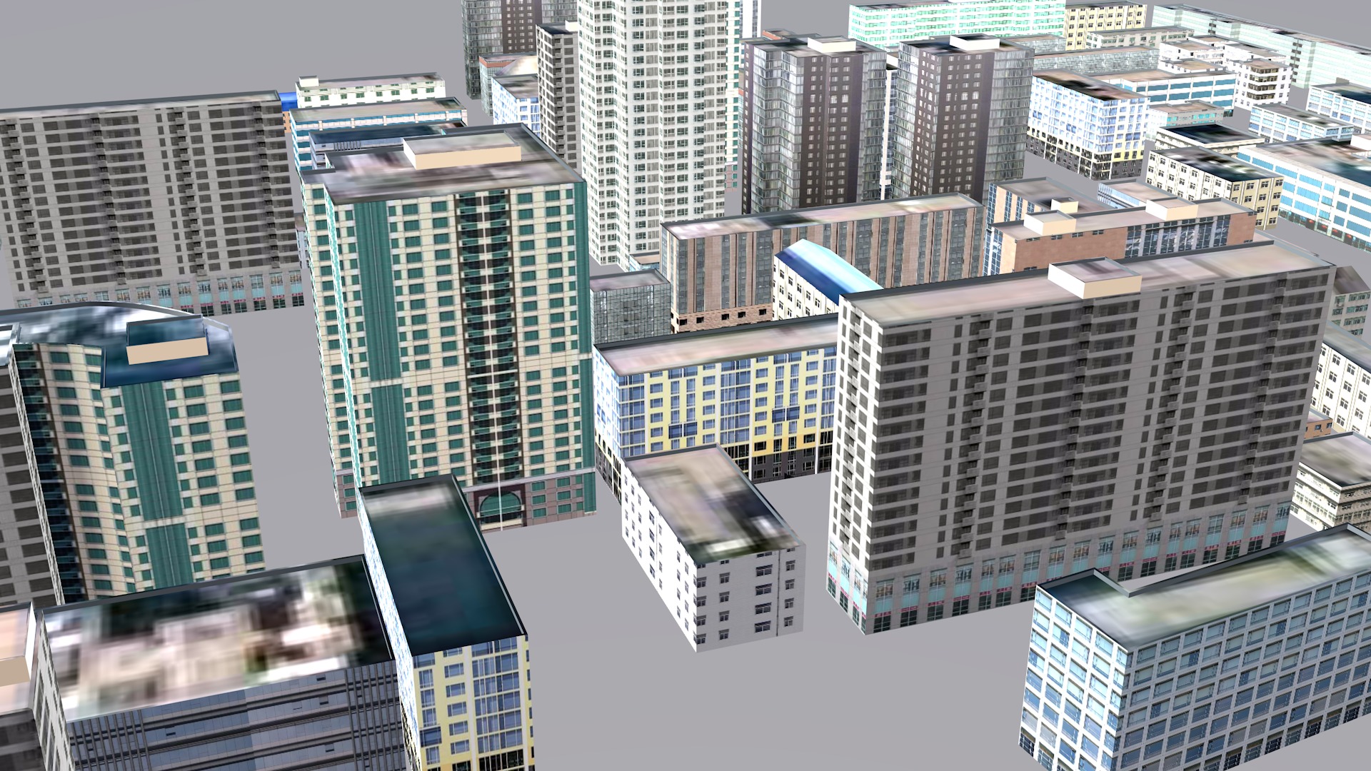 Modern birdseye view of urban planning Urban buildings office 3D model_19