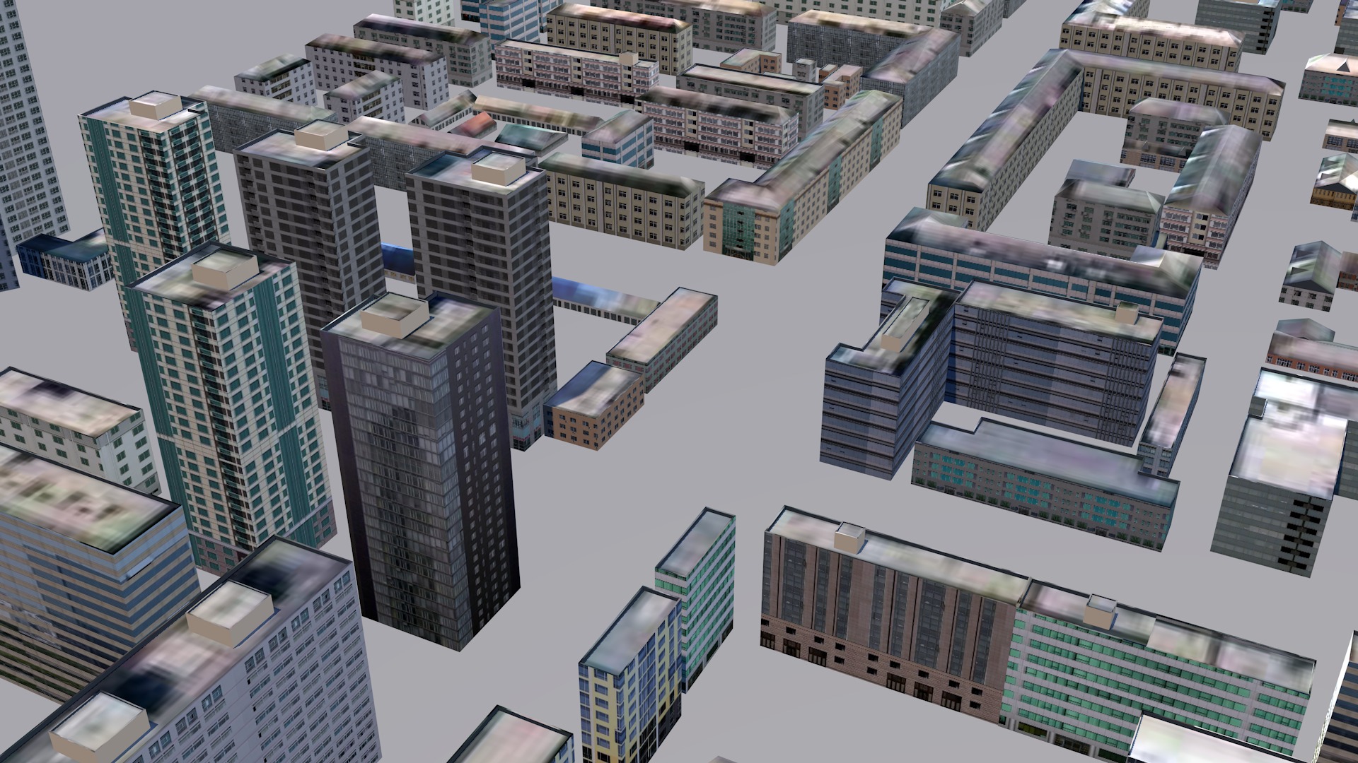 Modern birdseye view of urban planning Urban buildings office 3D model_13