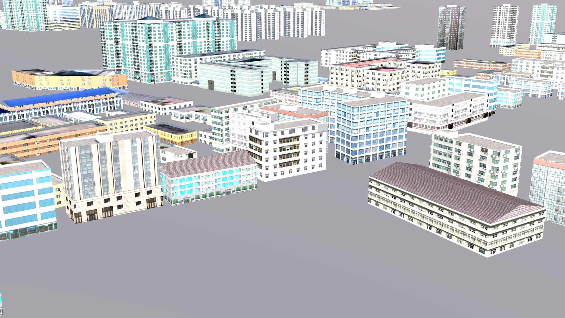Modern birdseye view of urban planning Urban buildings office 3D model_5