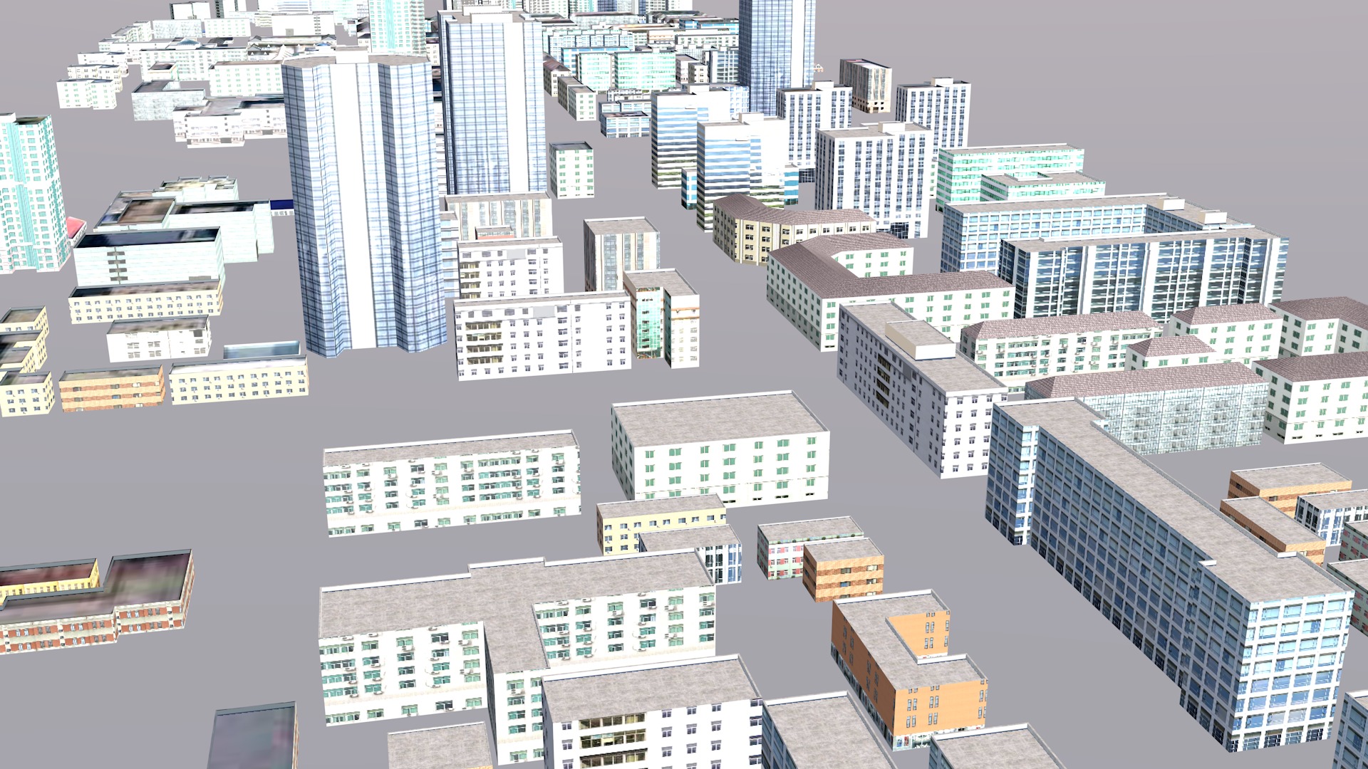 Modern birdseye view of urban planning Urban buildings office 3D model_7