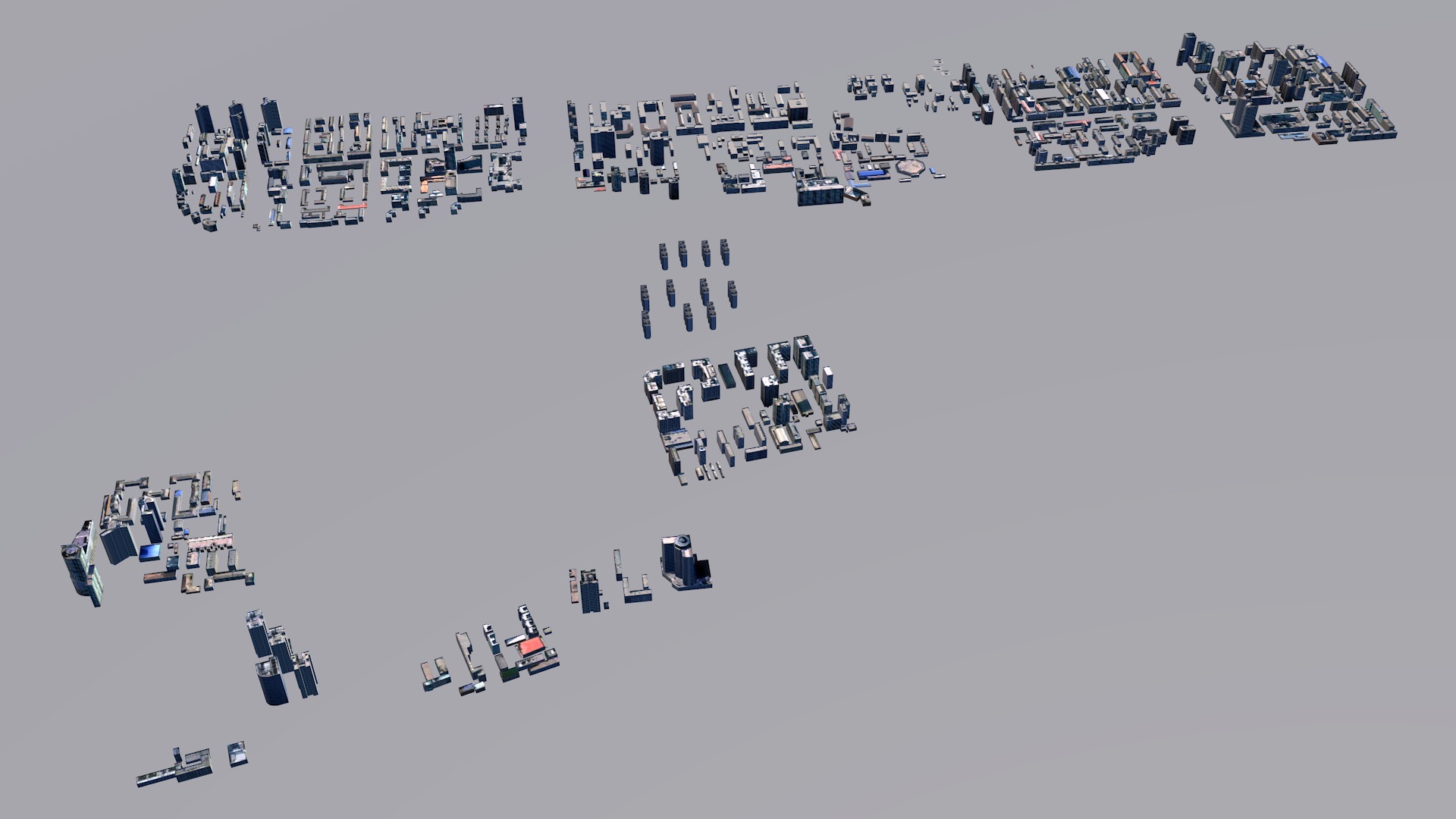 Modern birdseye view of urban planning Urban buildings office 3D model_11