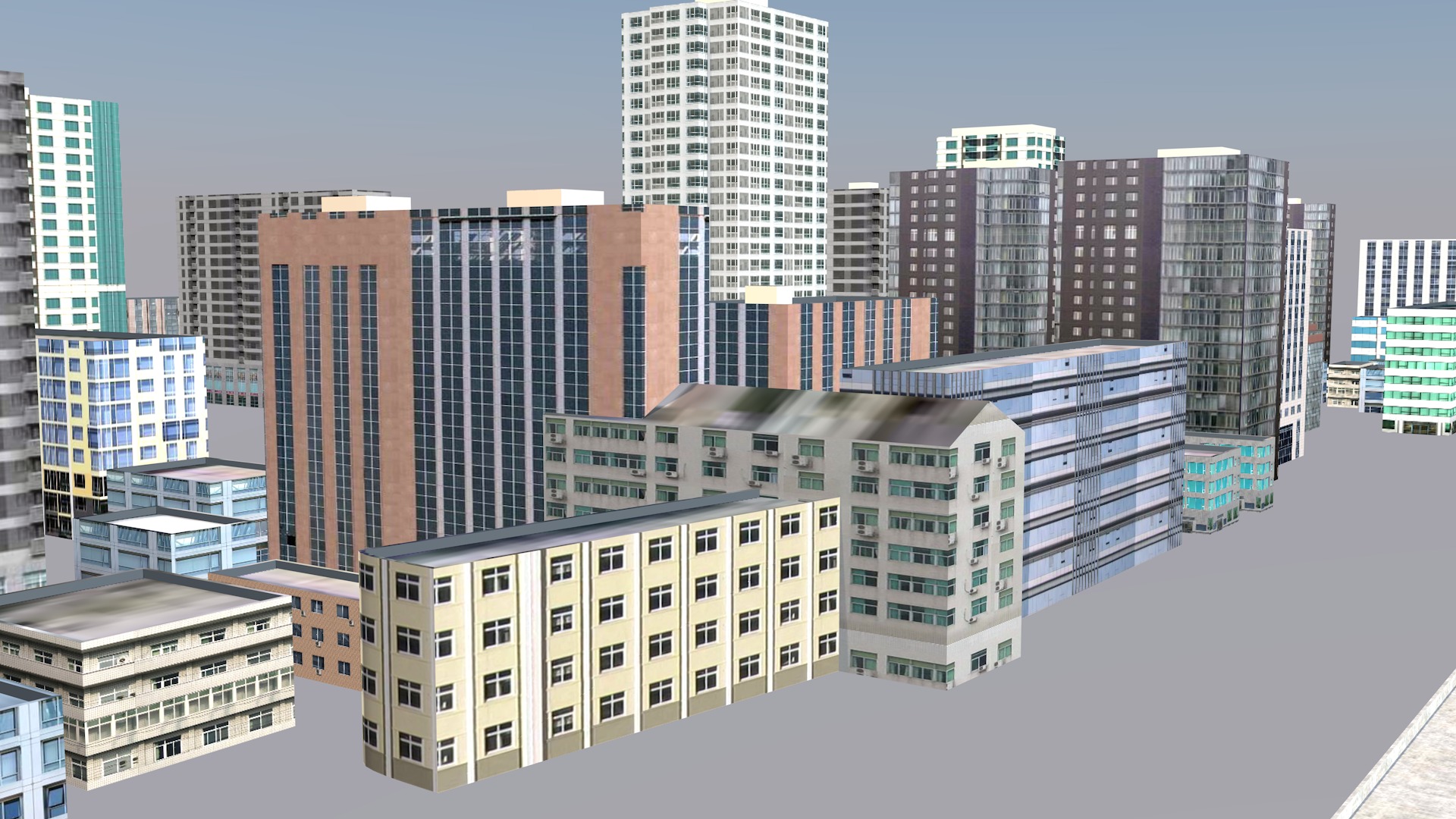 Modern birdseye view of urban planning Urban buildings office 3D model_17