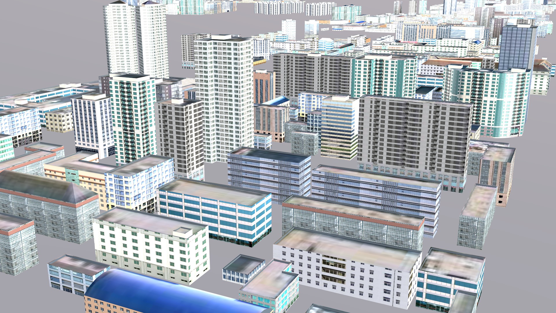 Modern birdseye view of urban planning Urban buildings office 3D model_3