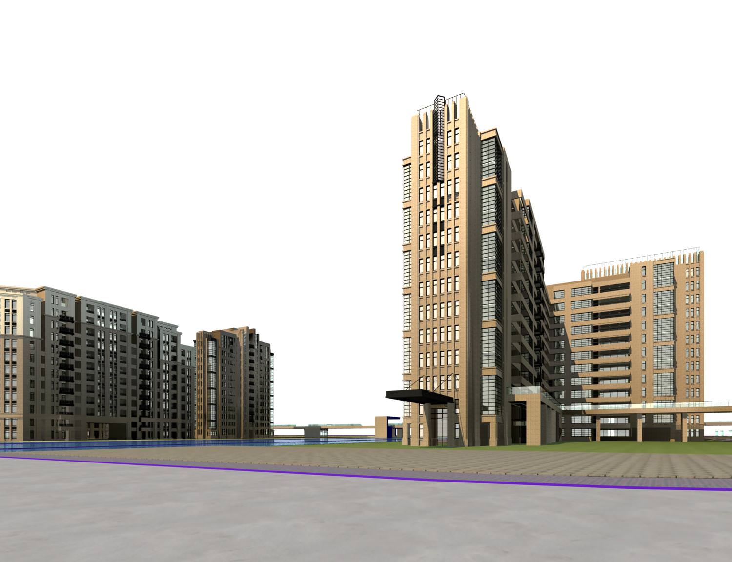 High-Rise Residential Building Collection 50 items Vol1  3D model_35