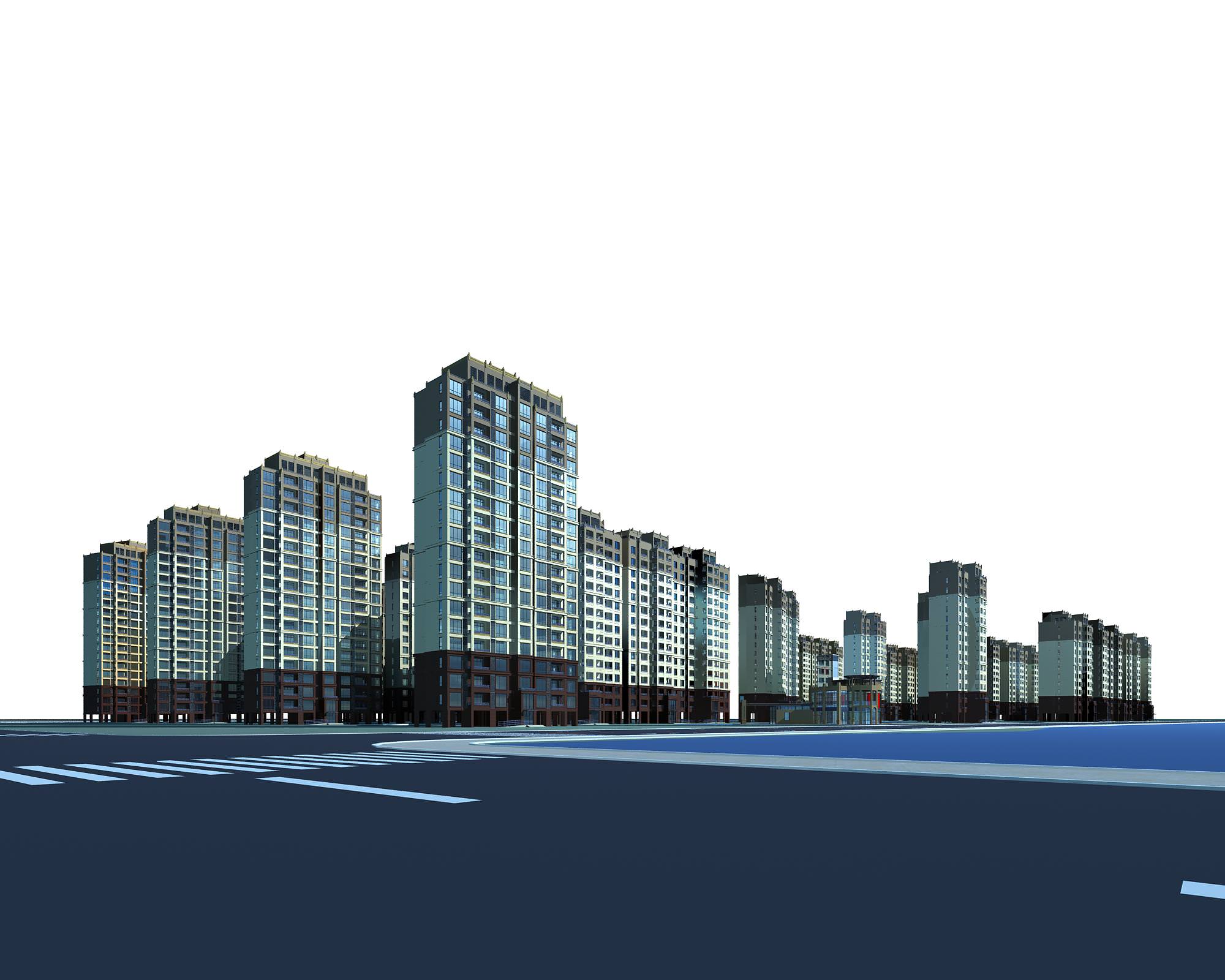 High-Rise Residential Building Collection 50 items Vol1  3D model_36