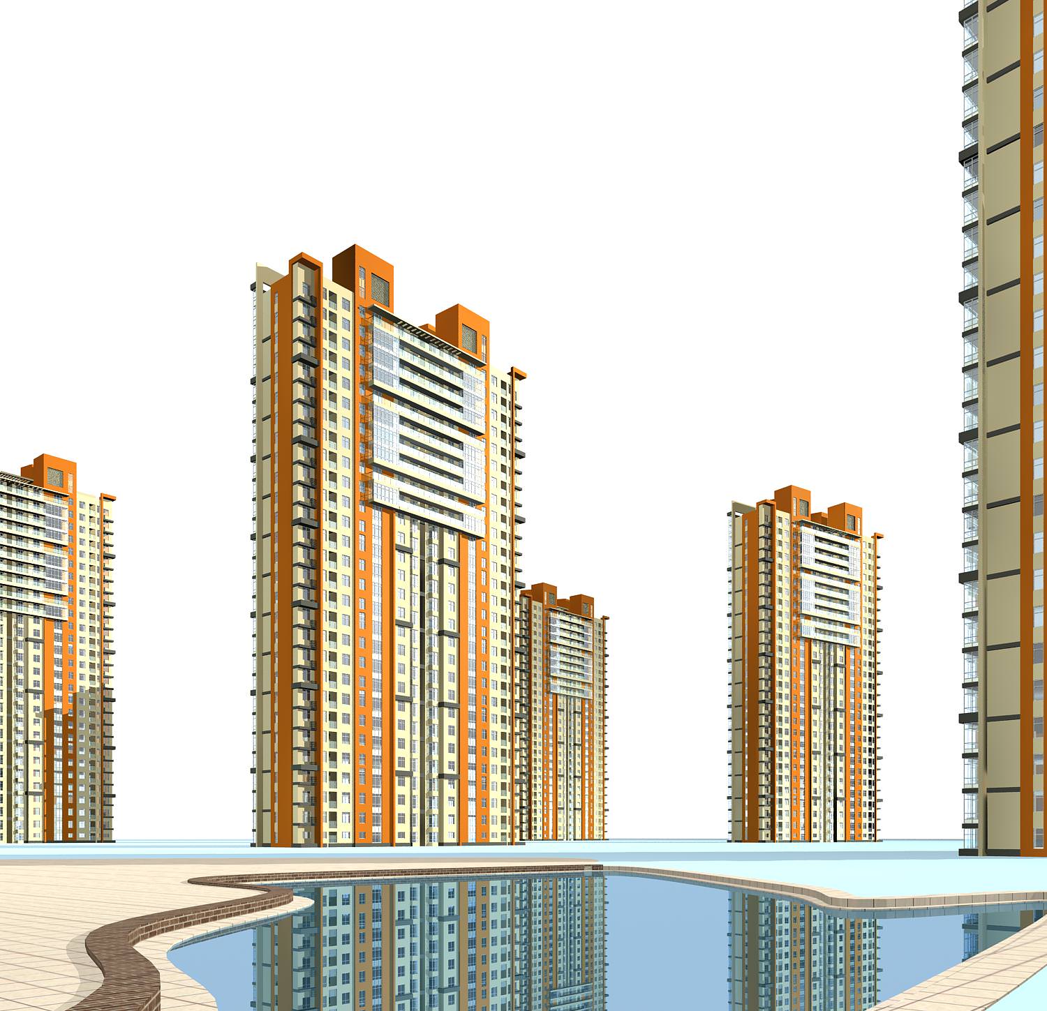 High-Rise Residential Building Collection 50 items Vol1  3D model_40