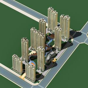 High-Rise Residential Building Collection 50 items Vol1  3D model_22