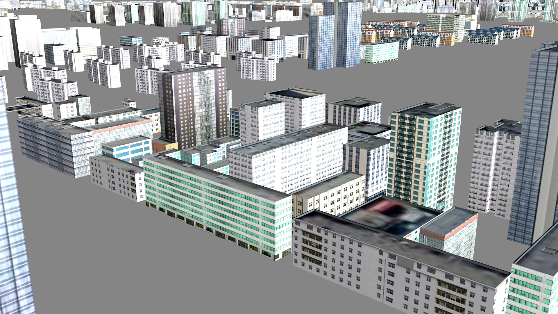 Modern birdseye view of urban planning Urban buildings office 3D model_1