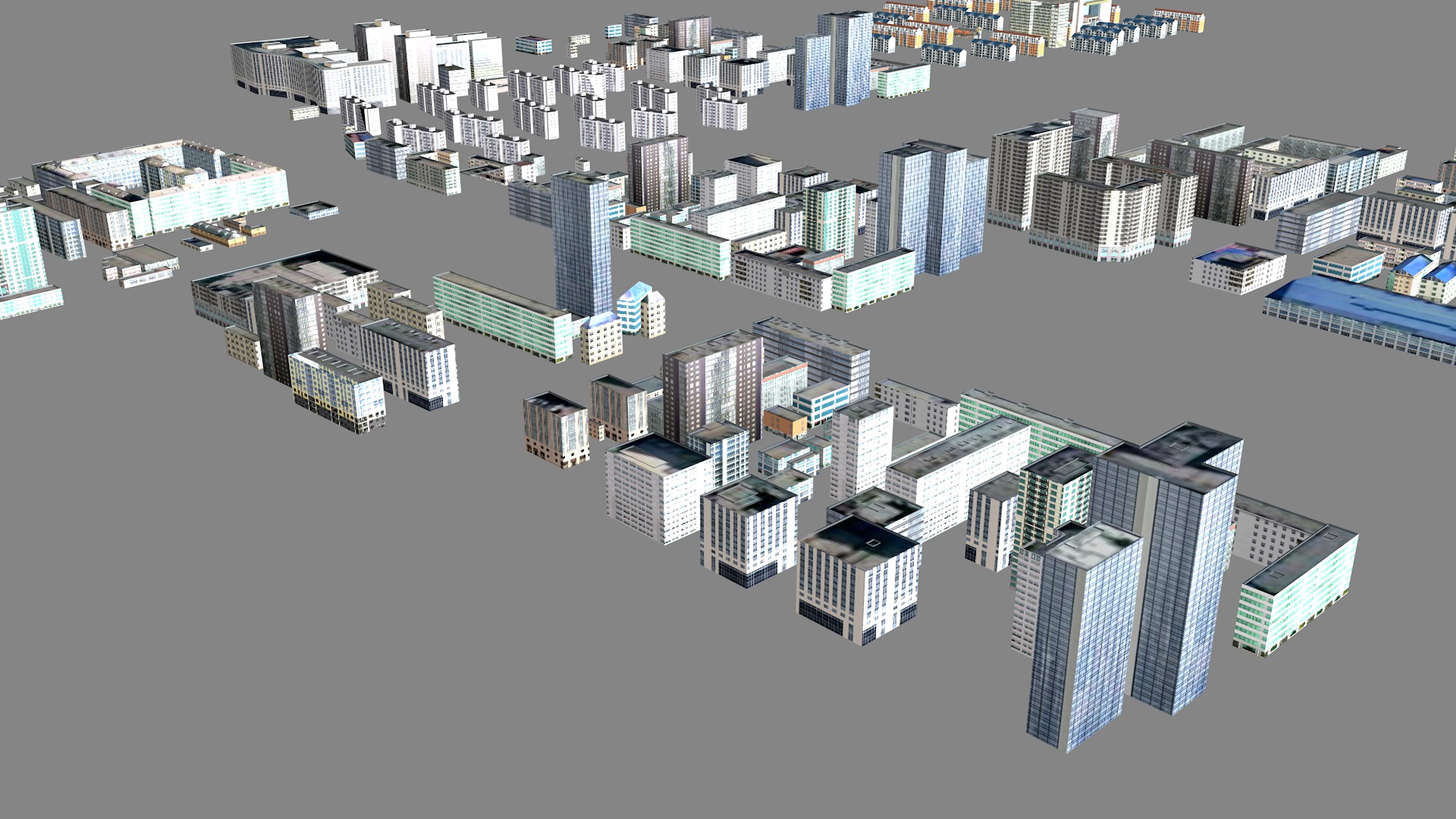 Modern birdseye view of urban planning Urban buildings office 3D model_15