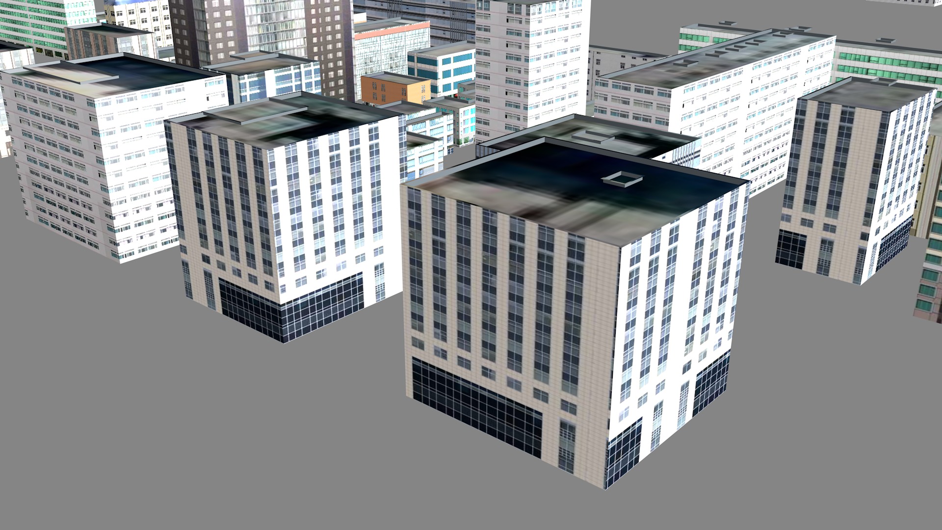 Modern birdseye view of urban planning Urban buildings office 3D model_16
