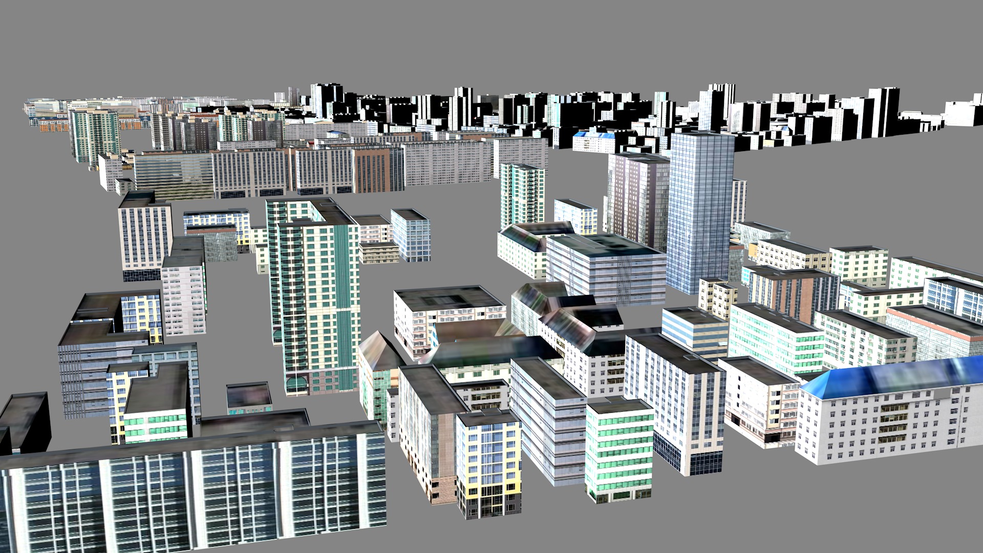 Modern birdseye view of urban planning Urban buildings office 3D model_8
