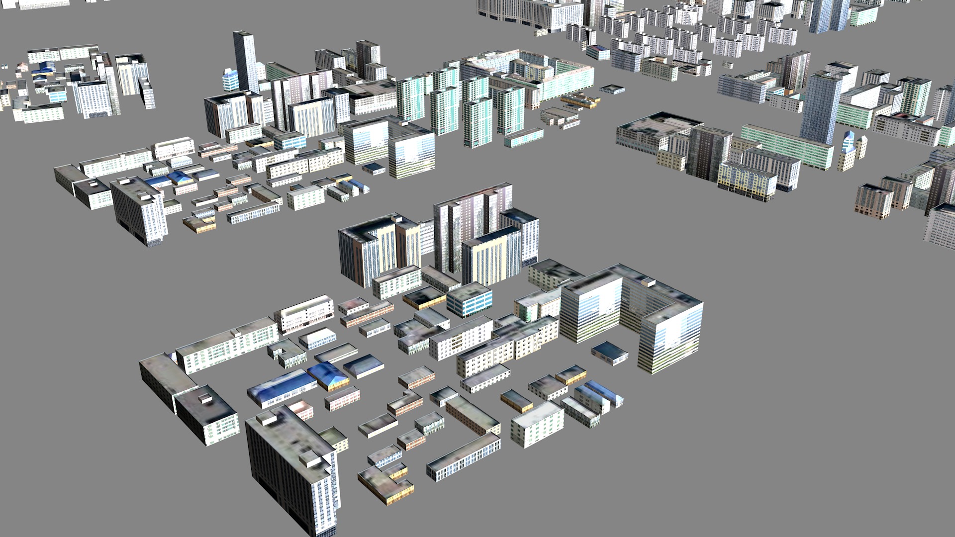 Modern birdseye view of urban planning Urban buildings office 3D model_11