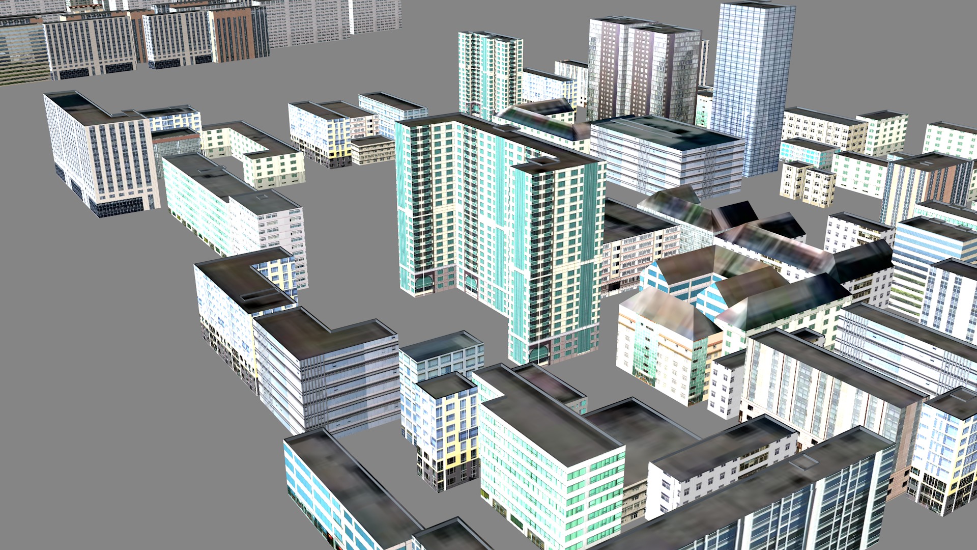 Modern birdseye view of urban planning Urban buildings office 3D model_9